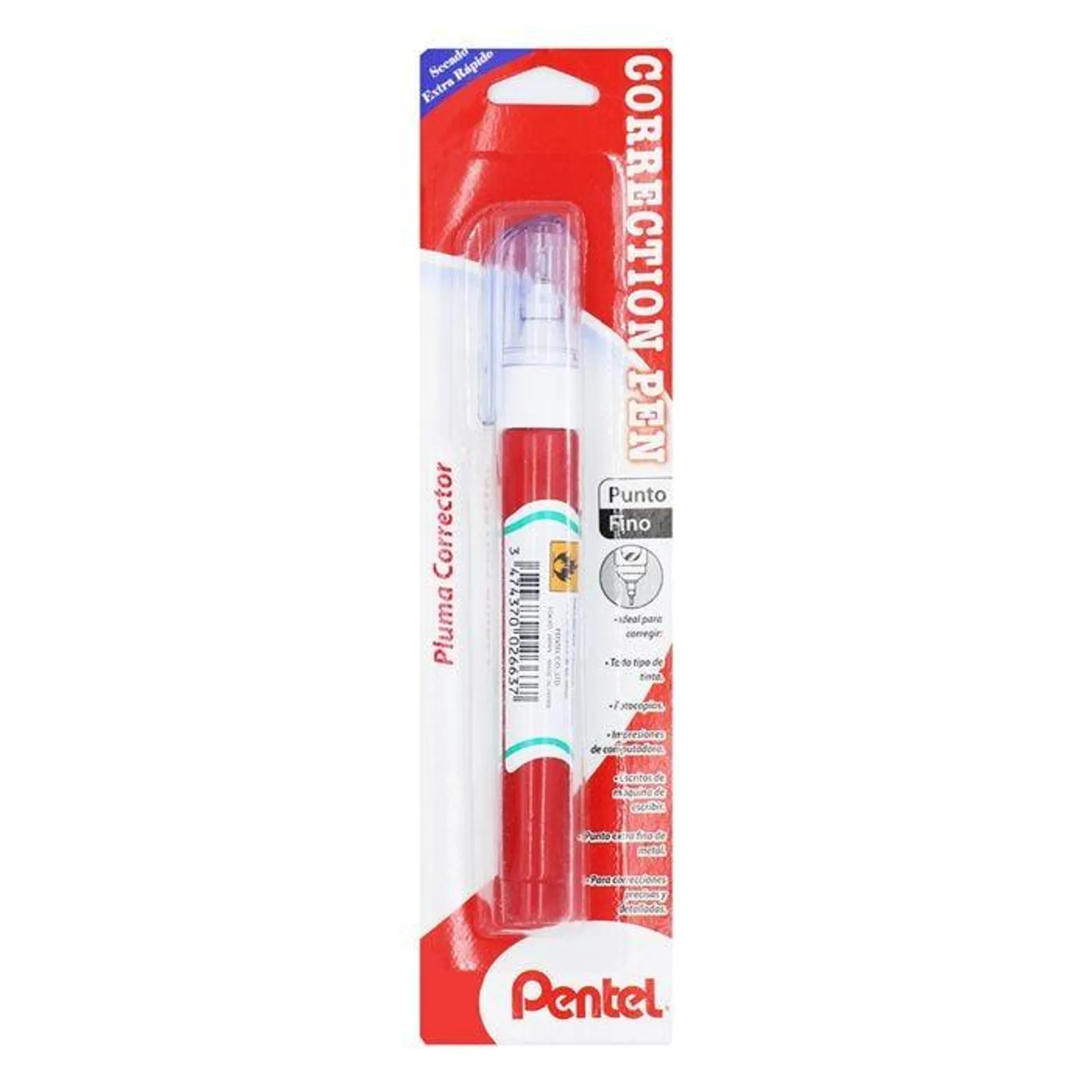 Corrector Líquido Pluma Pentel 7 ml. Bl/1