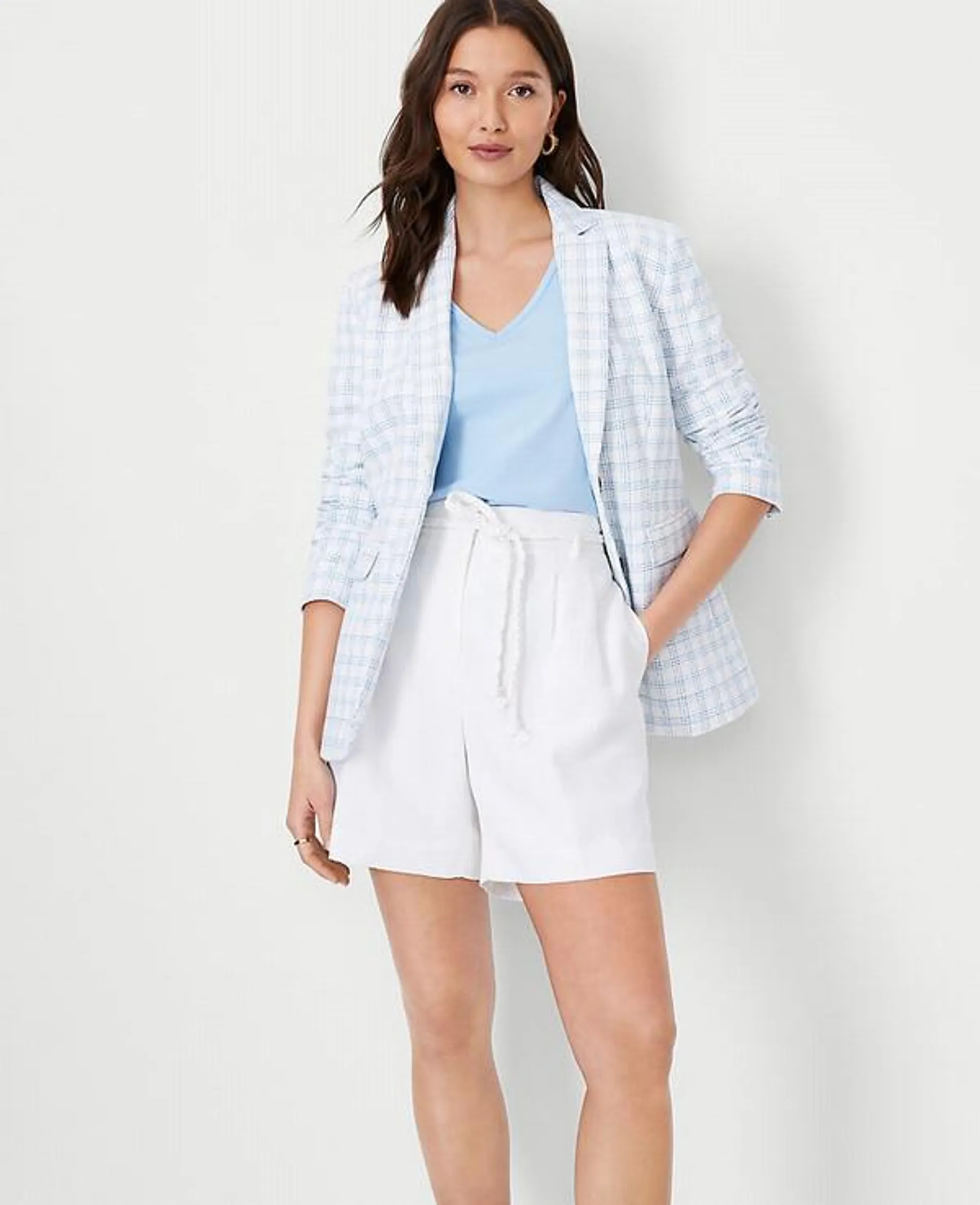 Blazers Ann Taylor The Greenwich in Plaid Azules | 963254-HYL