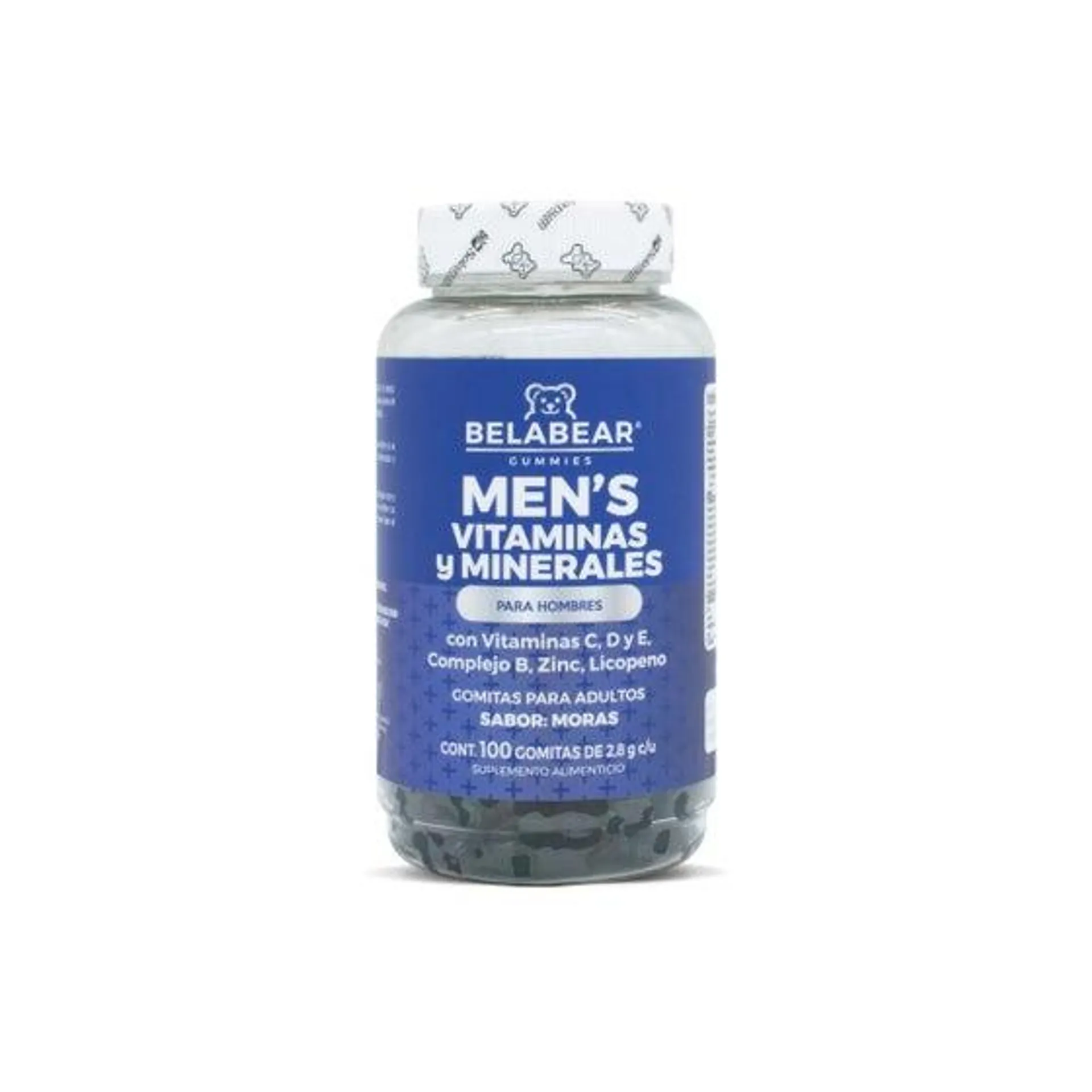 Gomitas de Vitaminas y Minerales para Hombre BELABEAR Moras 100 Gomas