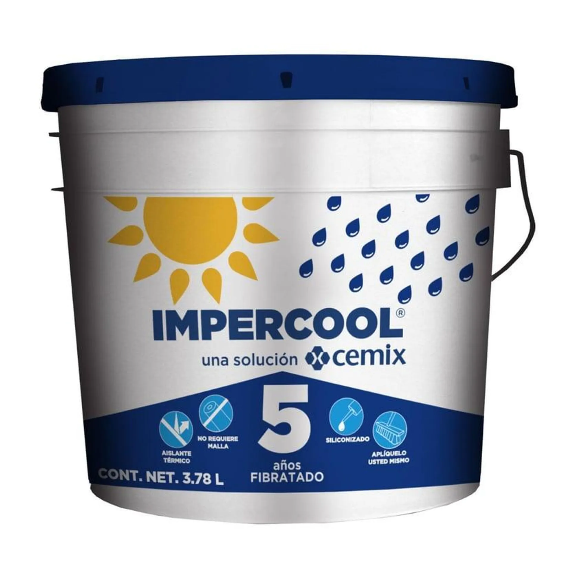 Impermeabilizante Fibratado Impercool - 5 Años de 3.8 litros - Blanco