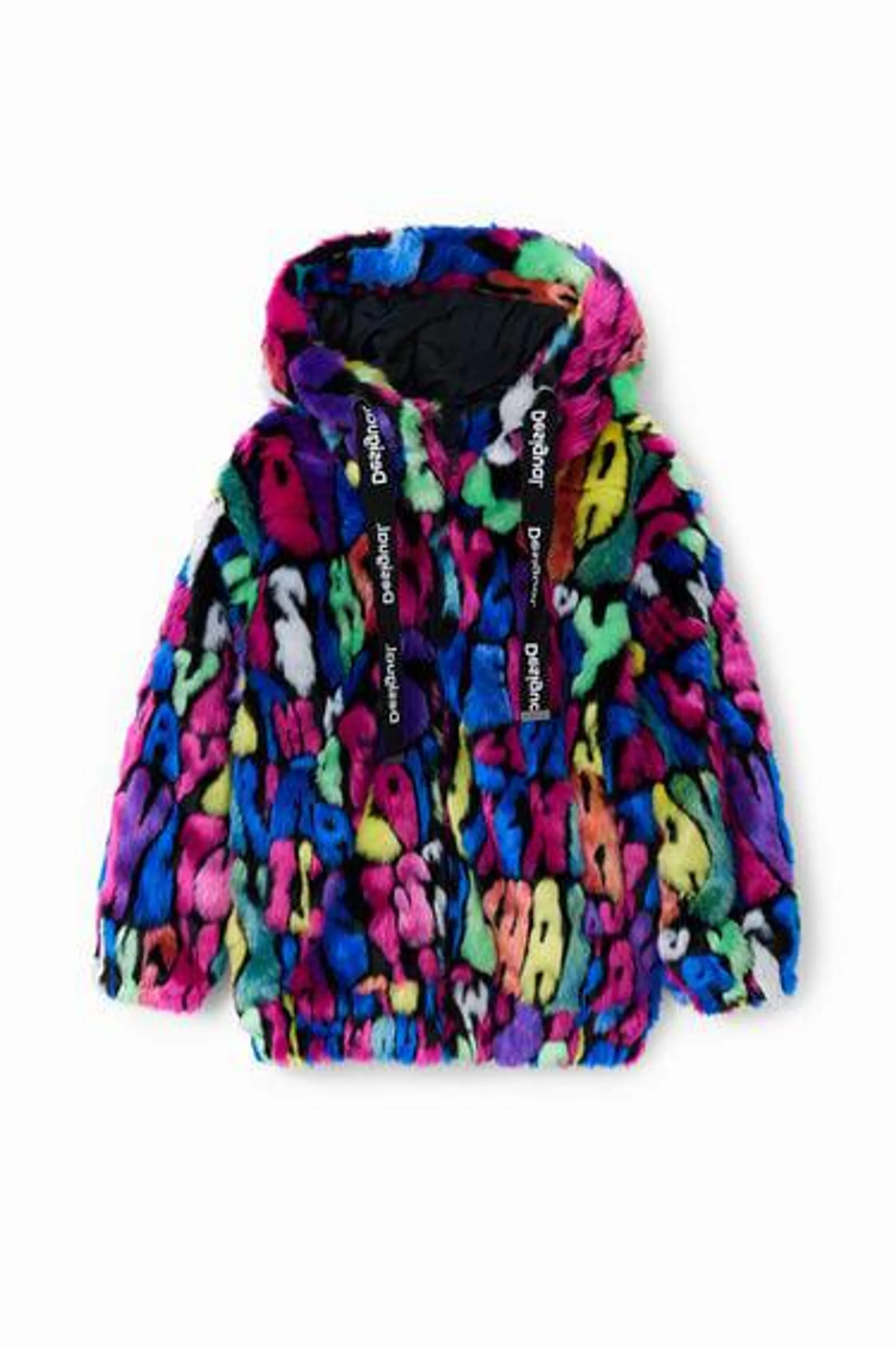 Chaqueta efecto pelo multicolor