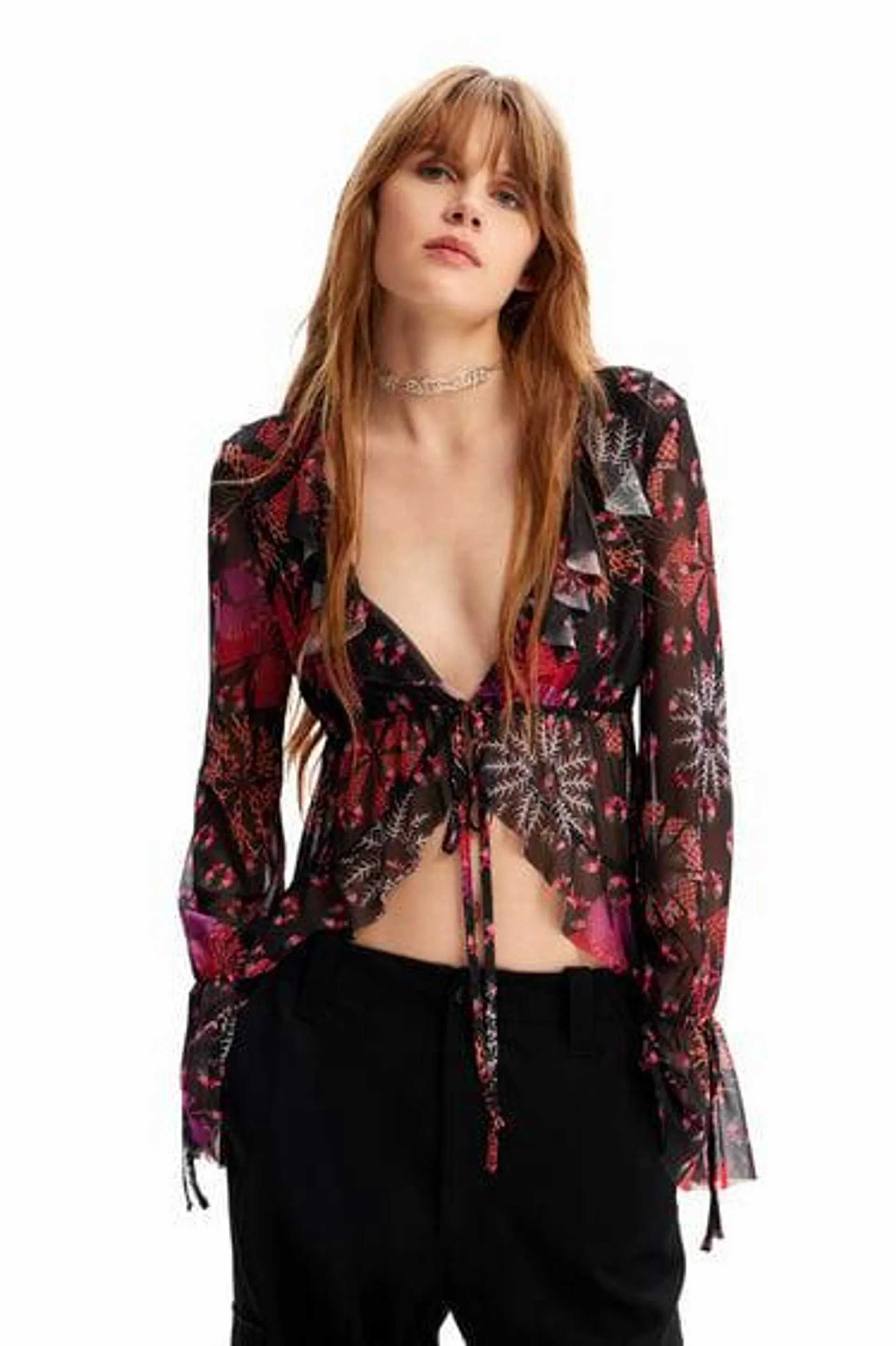 Blusa tul volantes