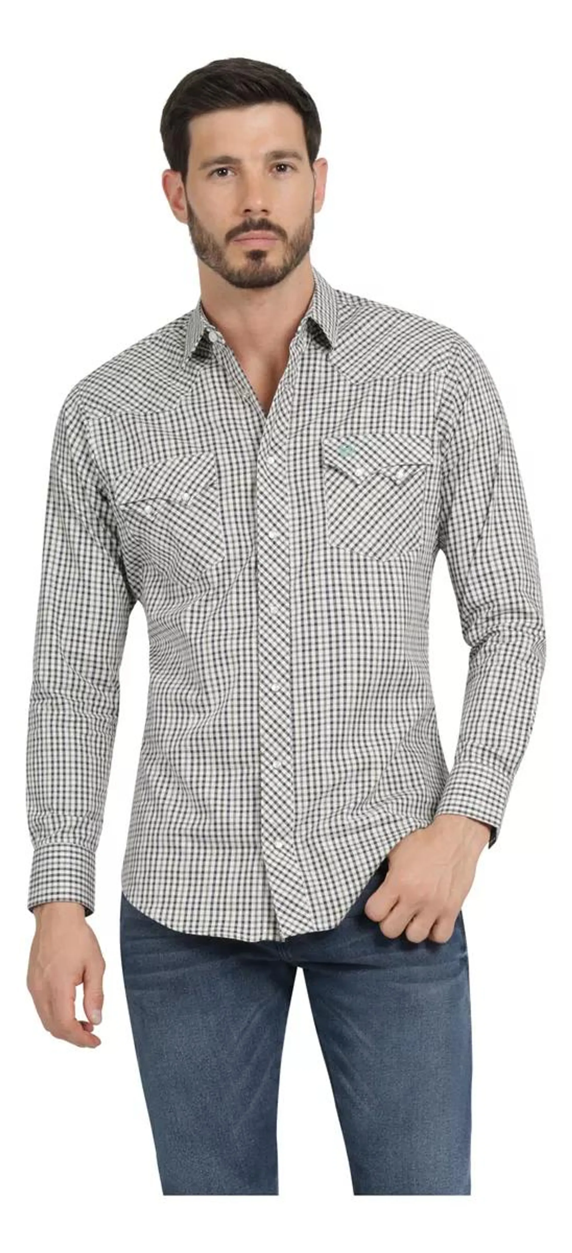 Camisa Vaquera Hombre Wrangler Slim Fit Manga Larga 433