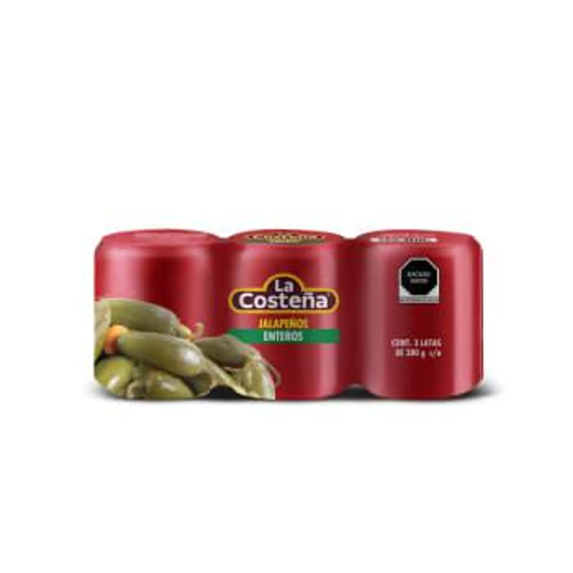 Chiles Jalapeños La Costeña en Escabeche 3 pzas de 380 g