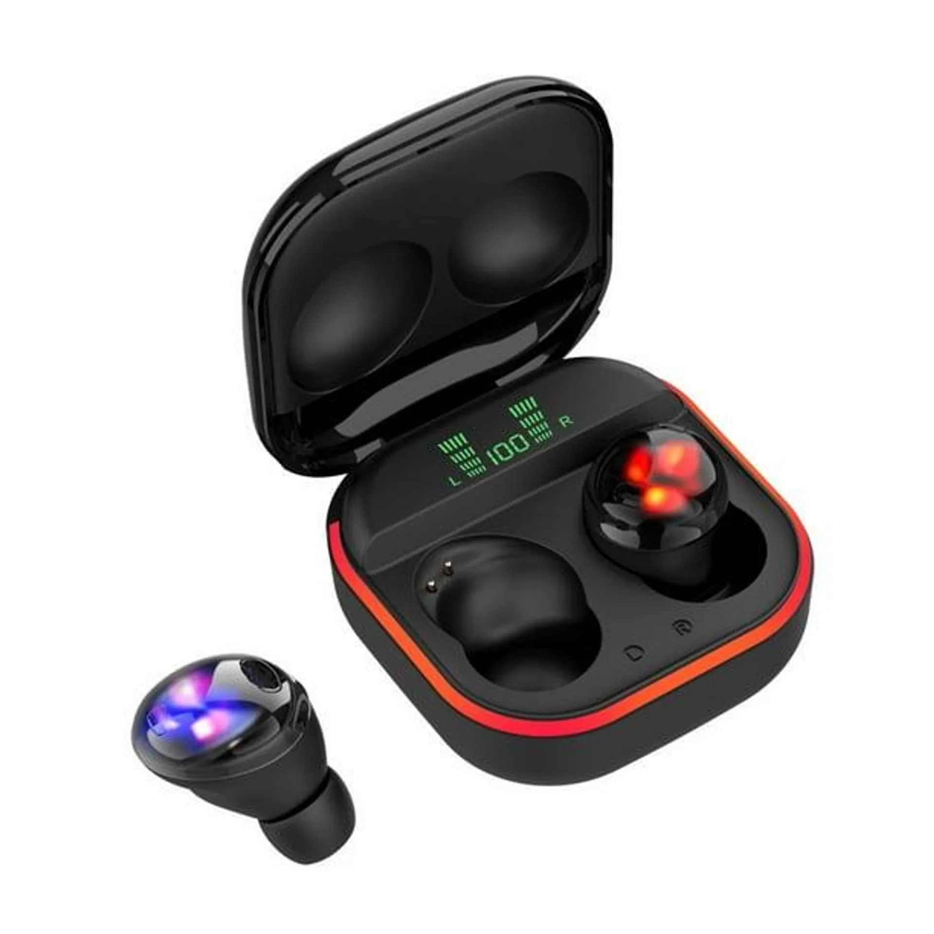 Auriculares Bluetooth A6S, miniauriculares deportivos inalámbricos digitales binaurales TWS 5.1