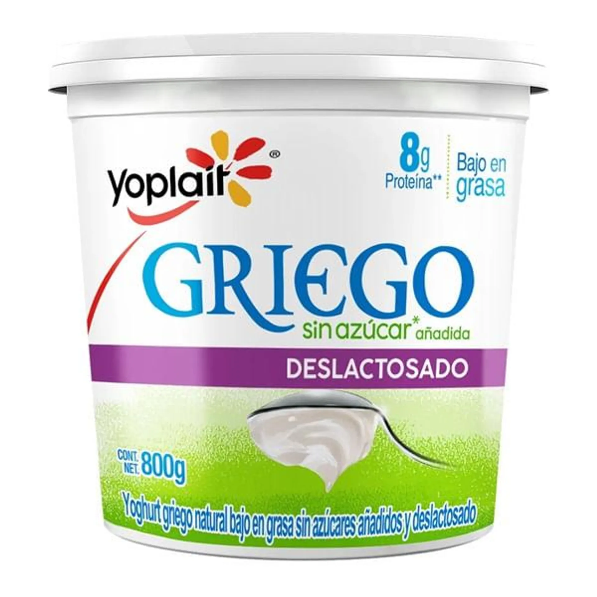 Yoghurt Yoplait batido griego deslactosado sin azúcar 800 g - Yoghurt Yoplait batido griego deslactosado sin azúcar 800 g