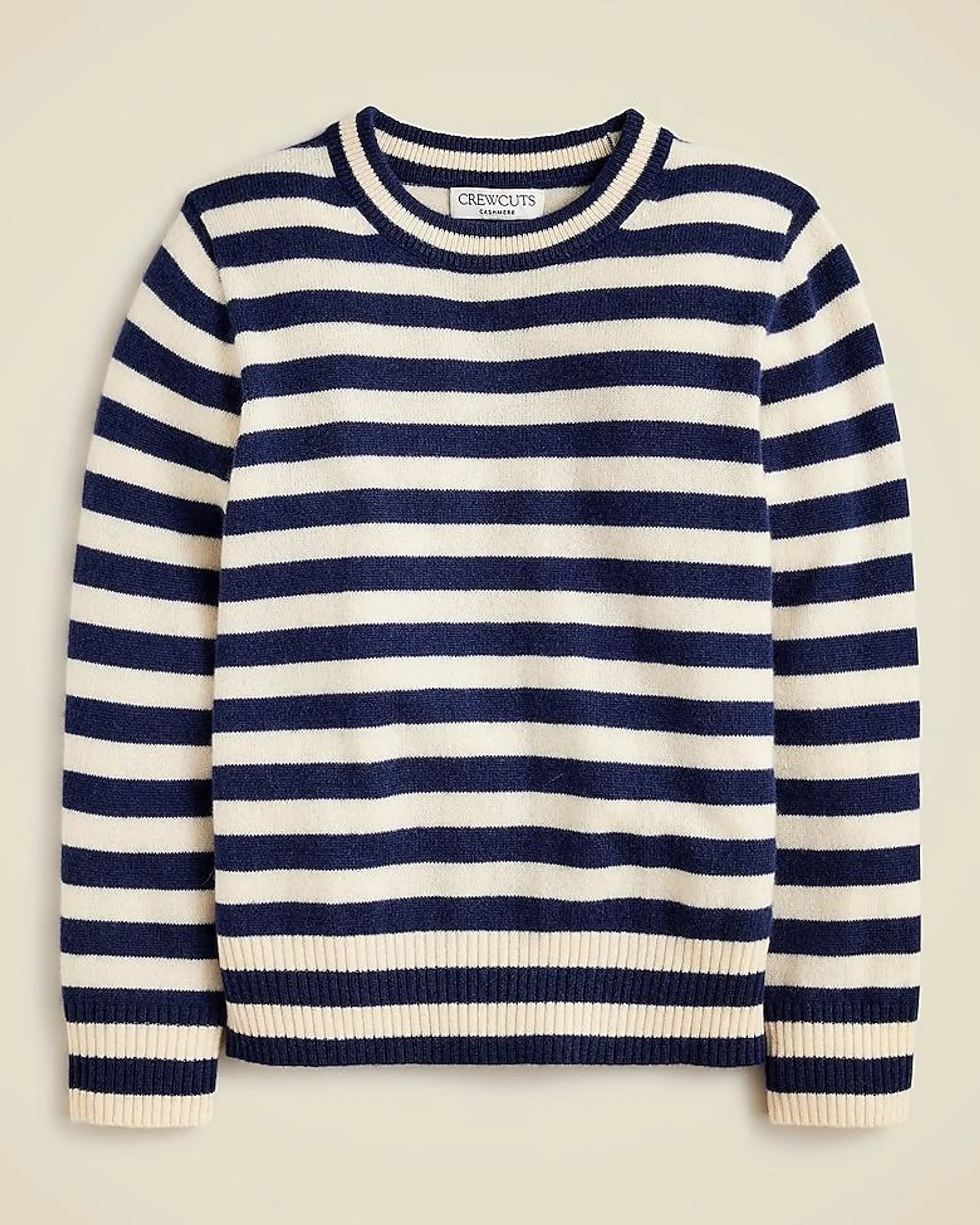 Kids' cashmere crewneck sweater in stripe