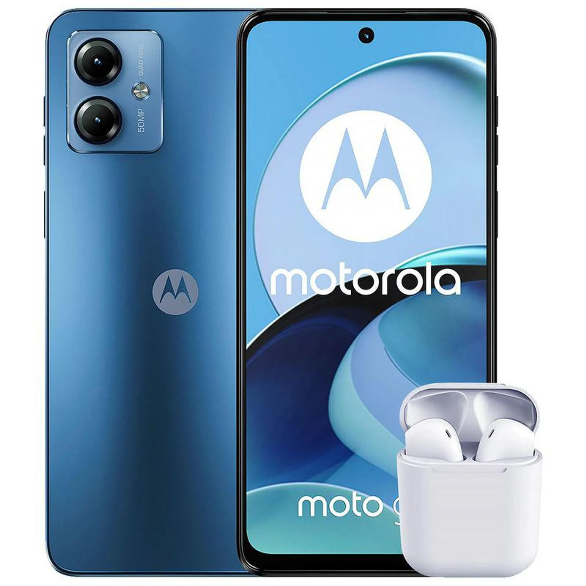 Celular MOTOROLA Moto G14 4G 4GB 128GB Doble Camara Azul + Audifonos