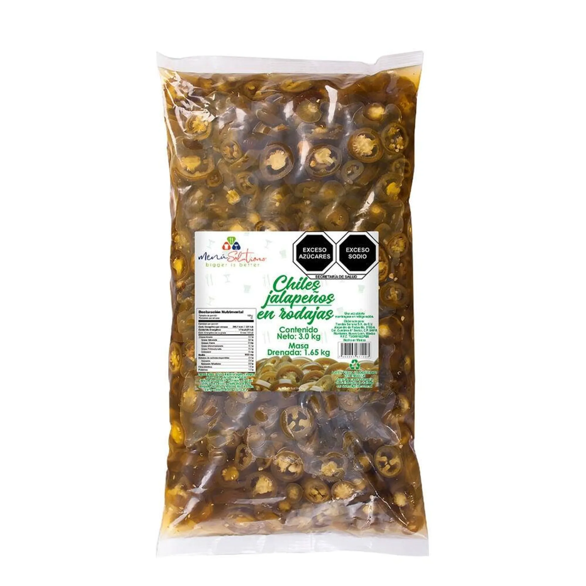 Chiles Jalapeños Rodajas Menú Solutions 3 Kg