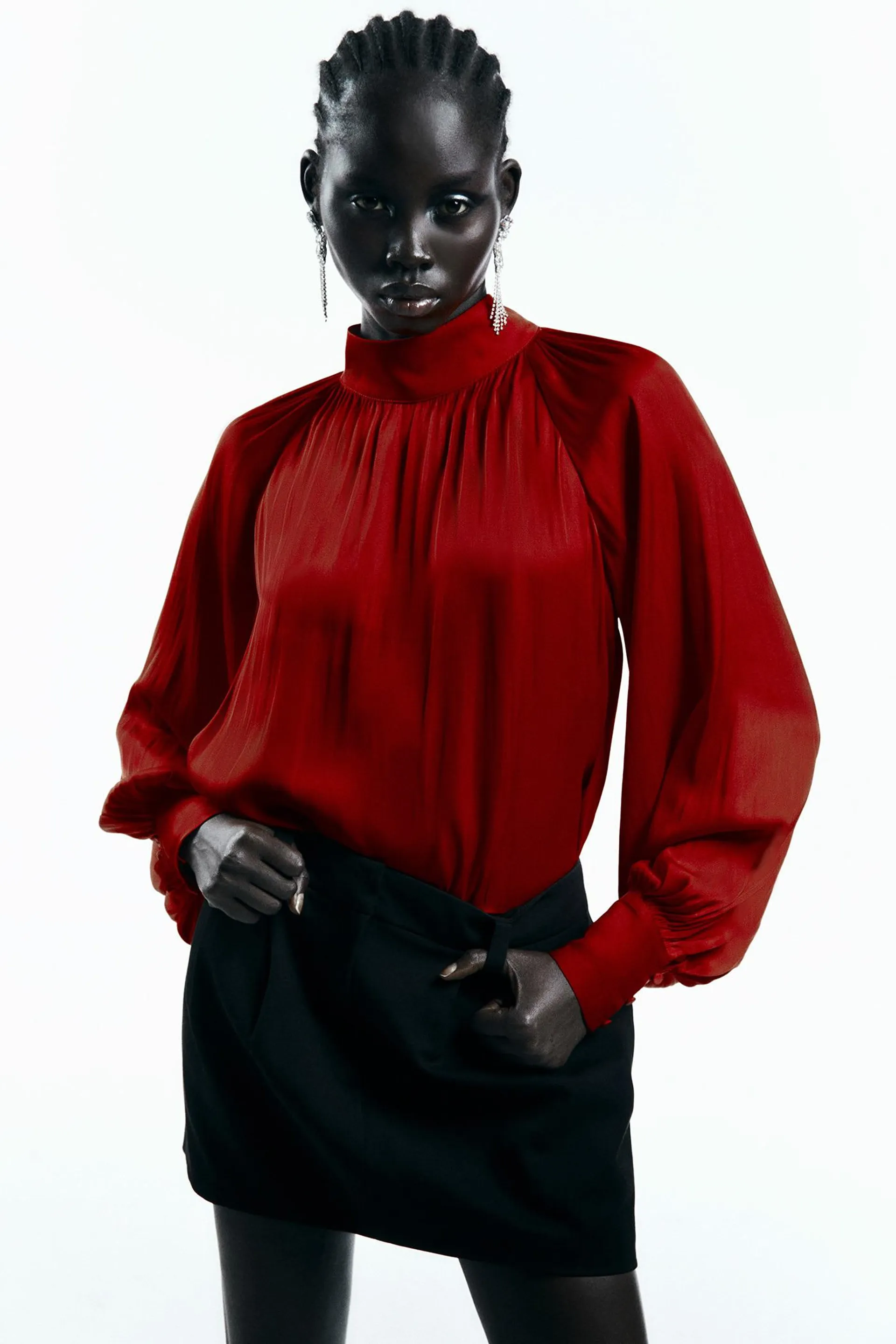 Camisa satinada cuello