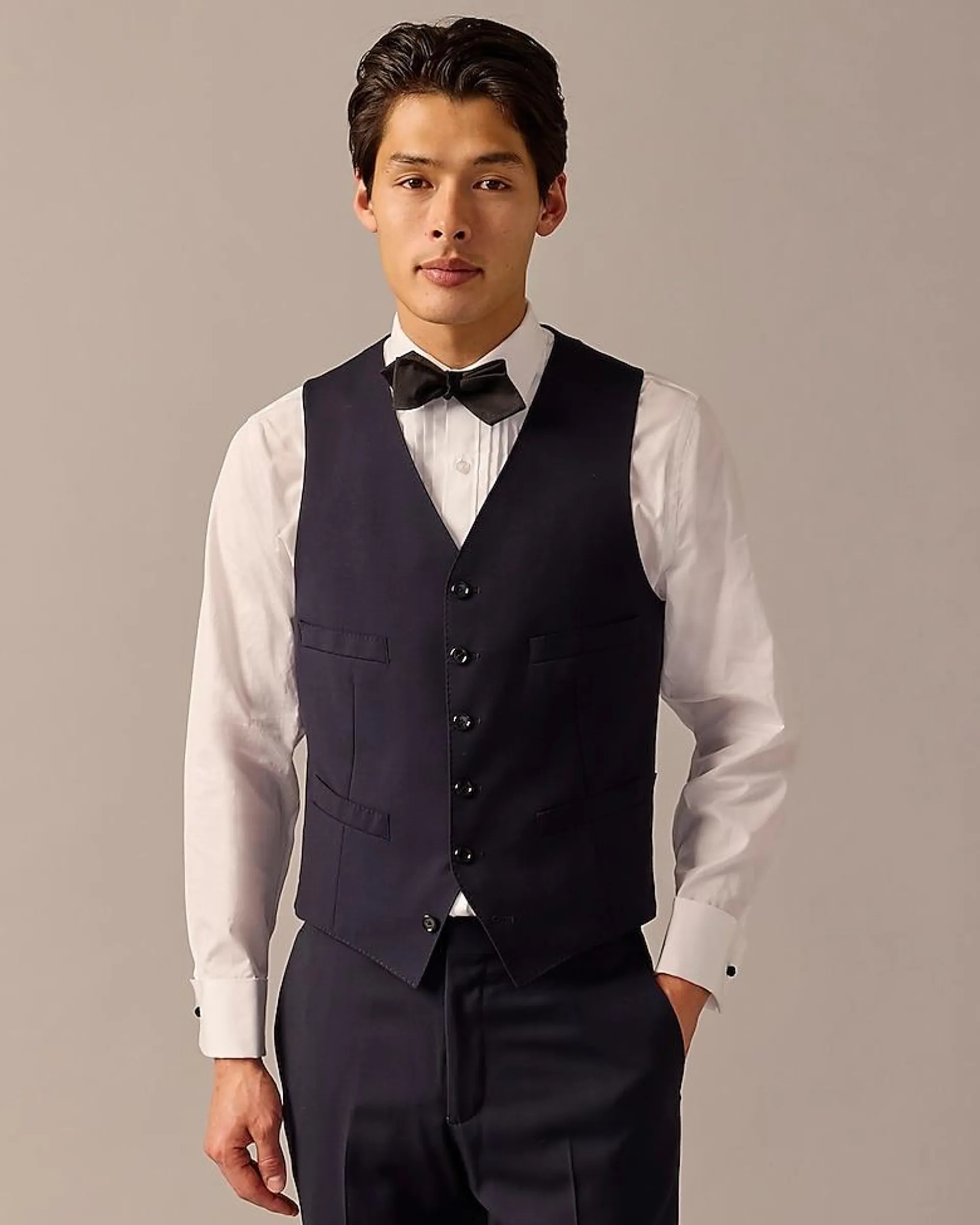 Ludlow Slim-fit tuxedo vest in Italian wool