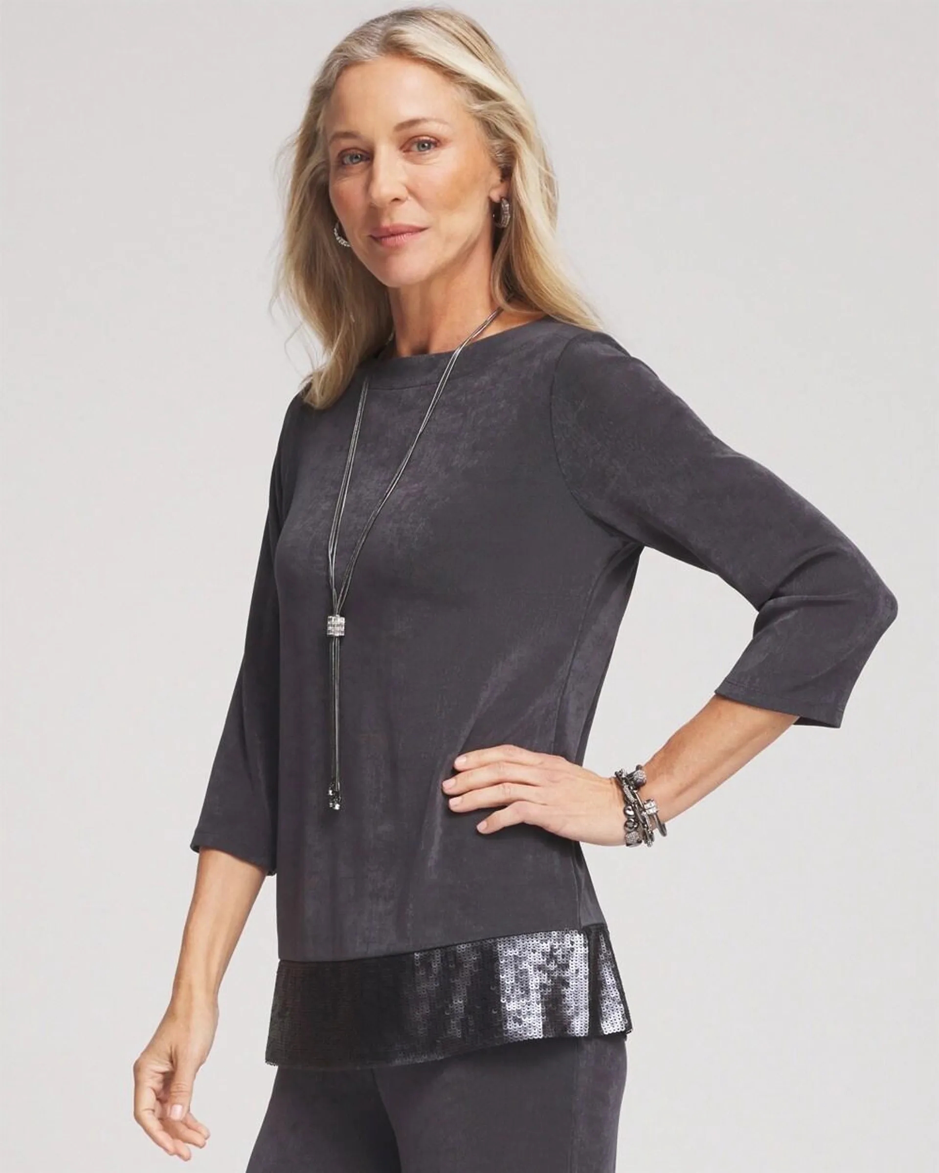 Travelers\u2122 Sequin Trim Tunic