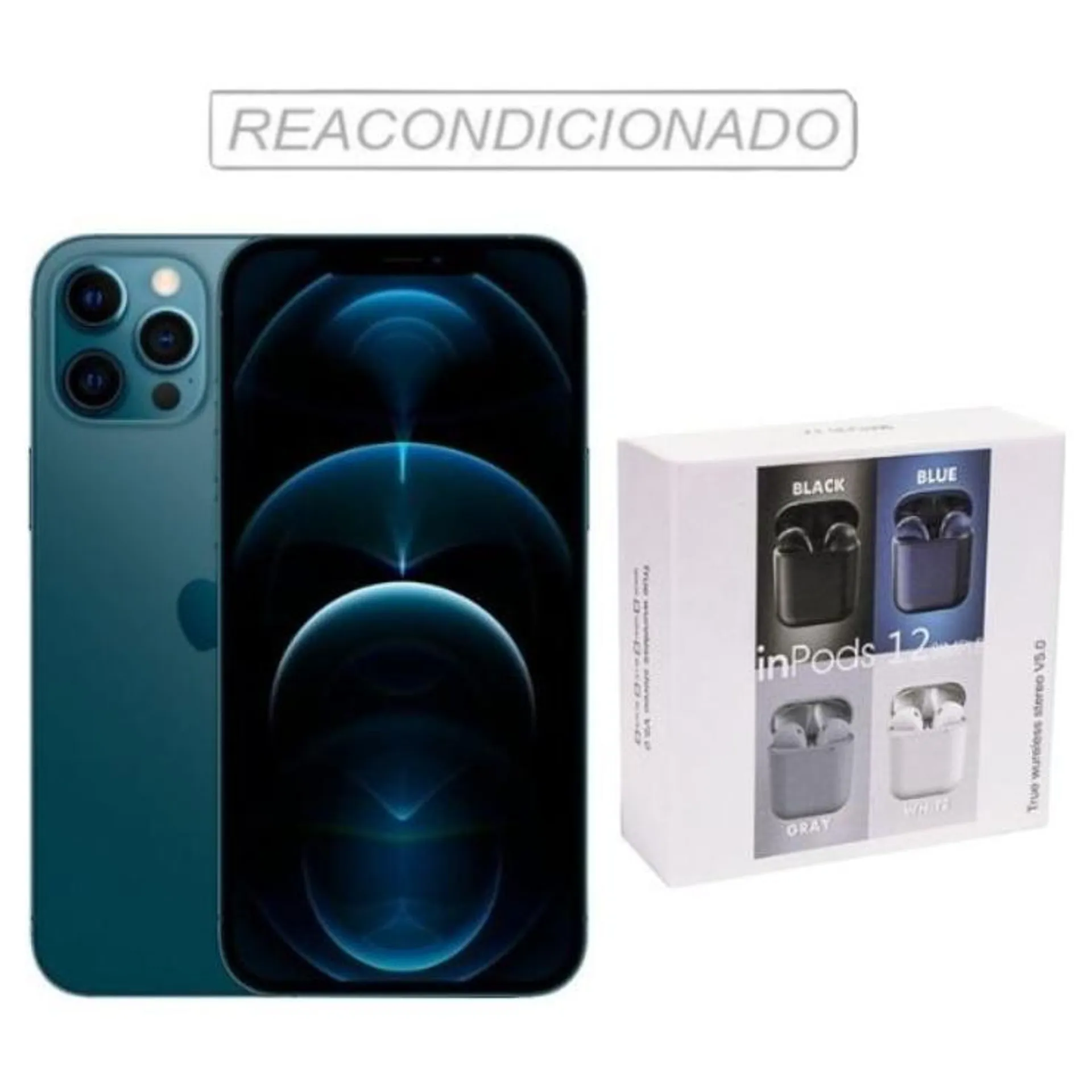 iPhone 12 Pro Max Reacondicionado + Audífonos Genéricos