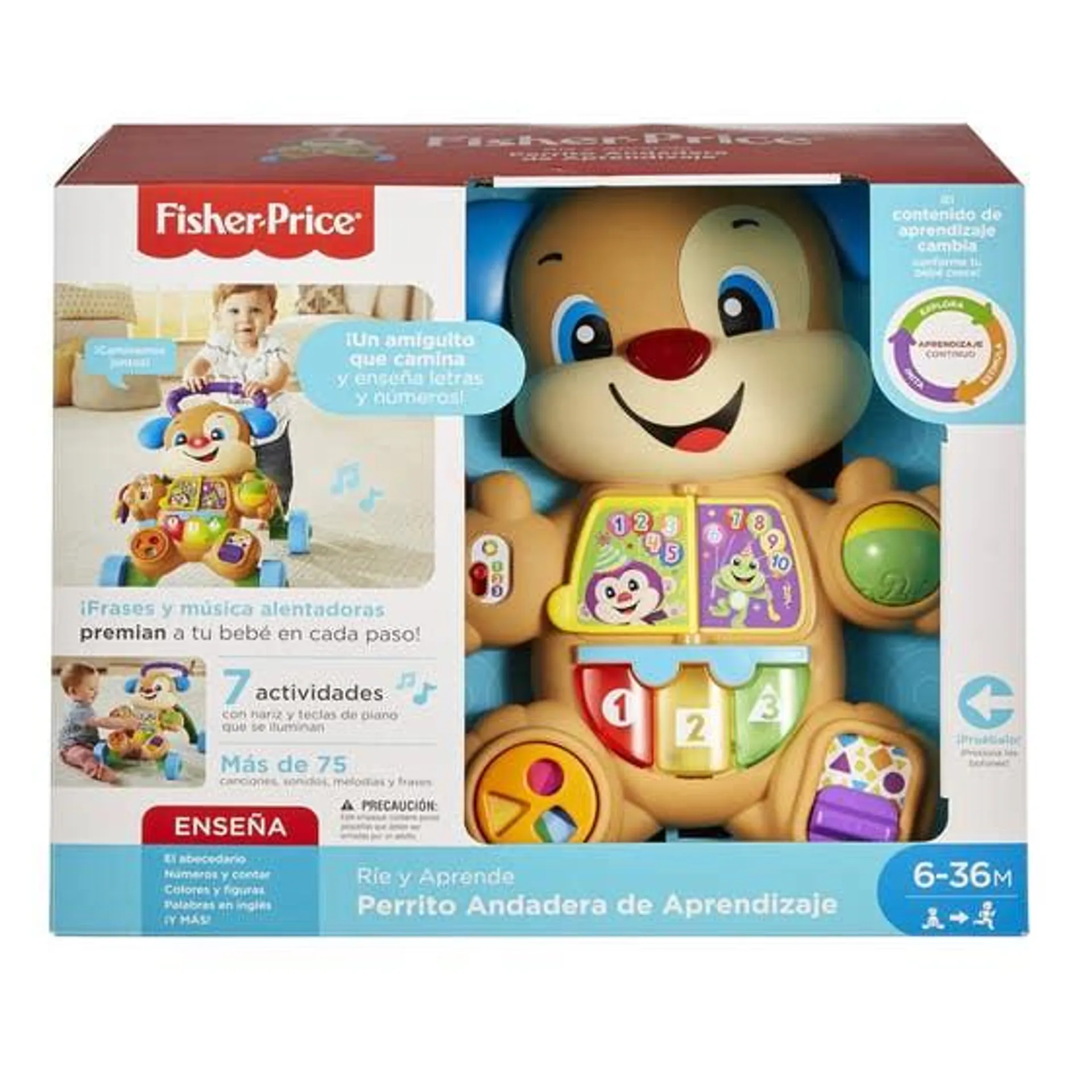 Mattel Fisher-Price Ríe y Aprende Perrito Andadera de Aprendizaje FRD01