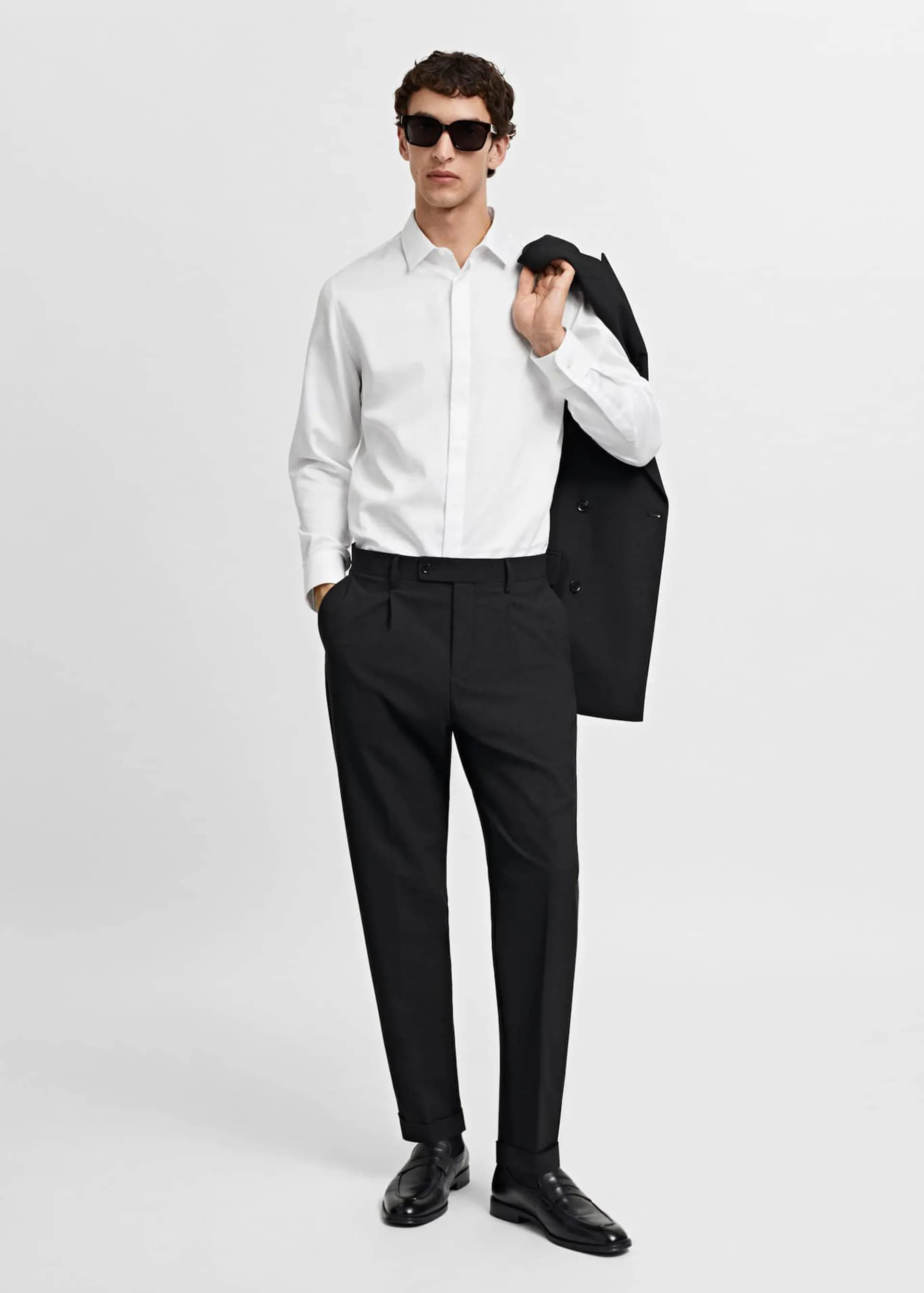 Camisa traje slim fit 100% algodón