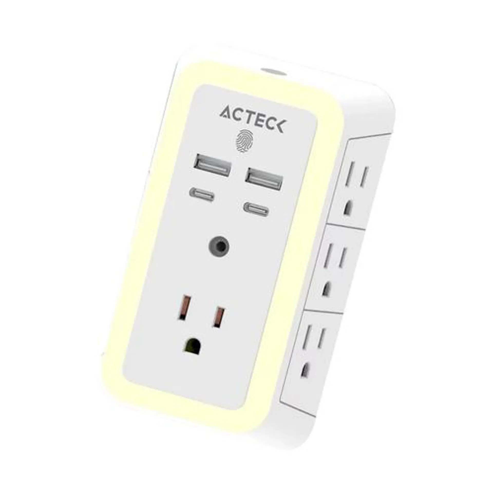 Multicontactos Acteck Energon Lumina Supresor Picos Cp515 2X Usb-C 2X Usb-A 7X Contactos Ac-936484