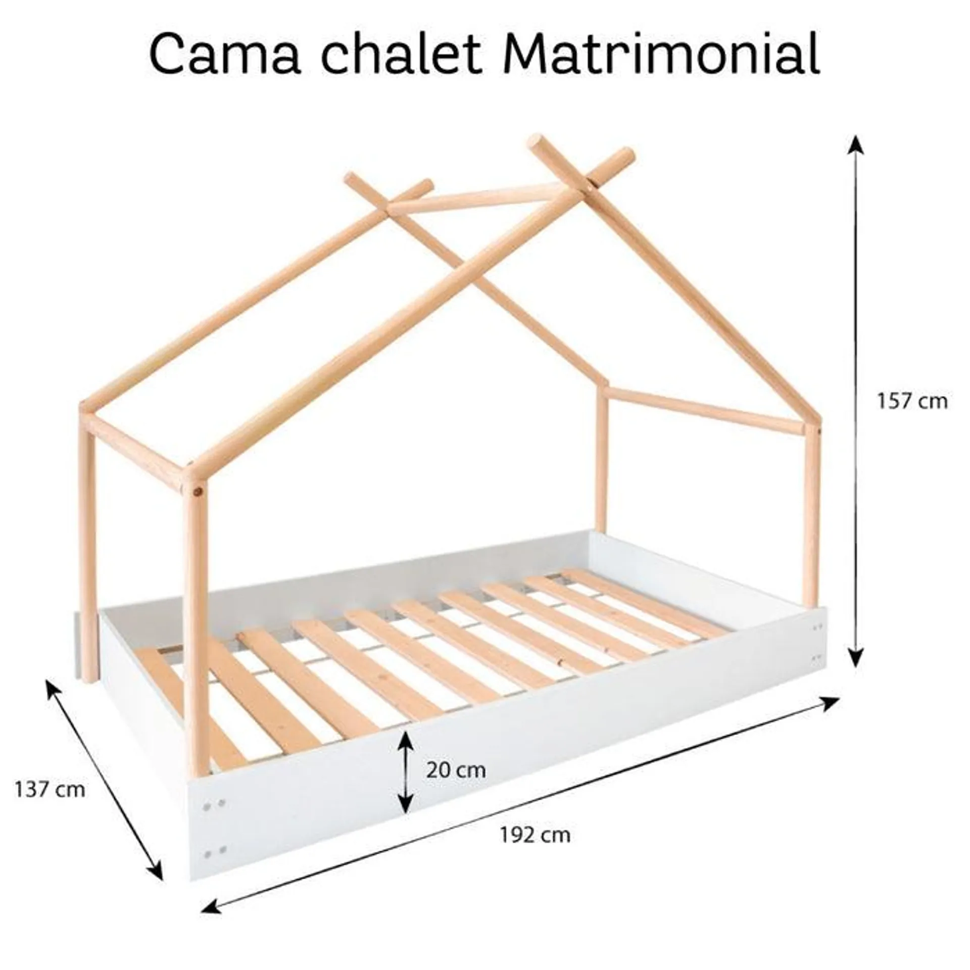 Cama Chalet Natural