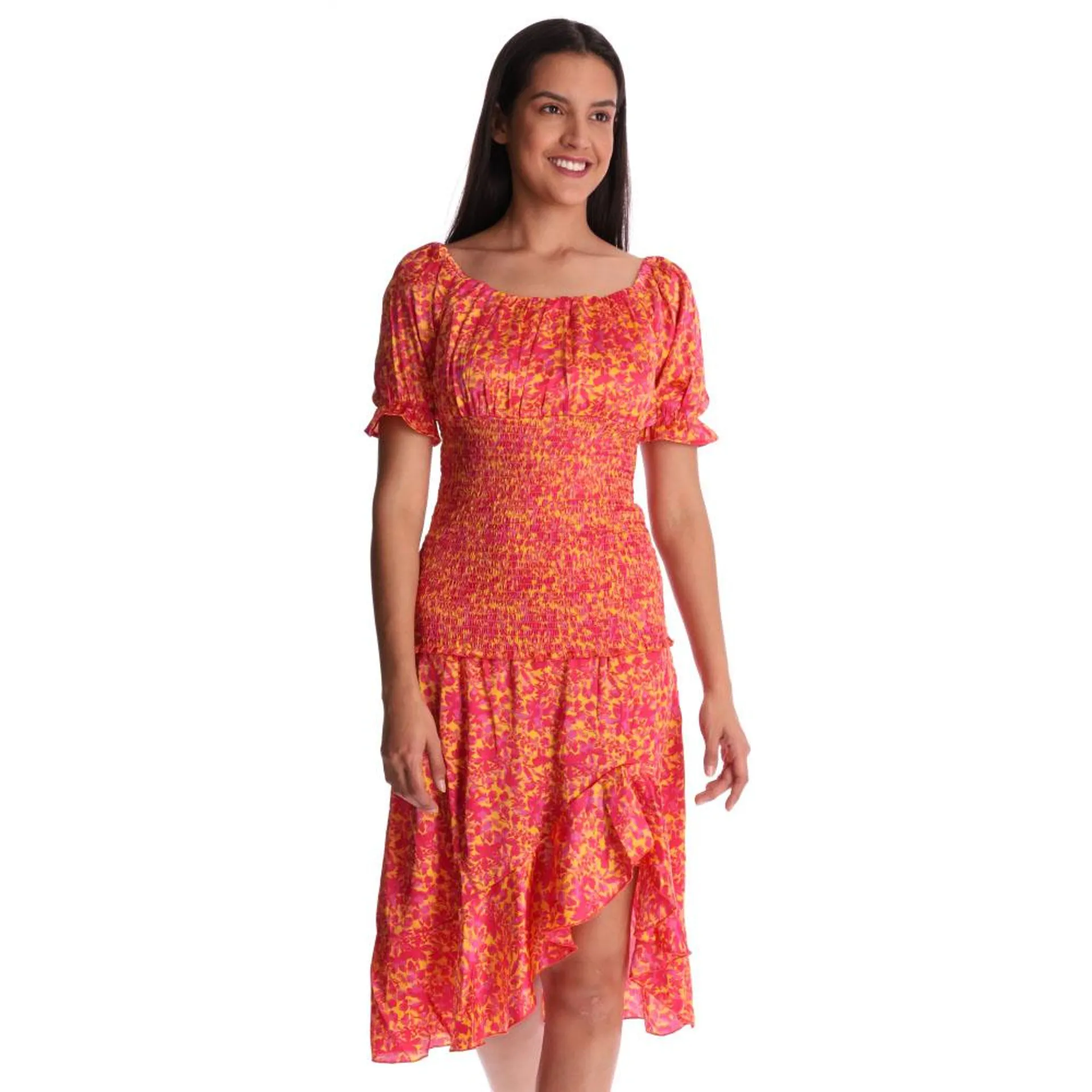 Blusa Red Sky Mujer Smock En Ruedo Full Print