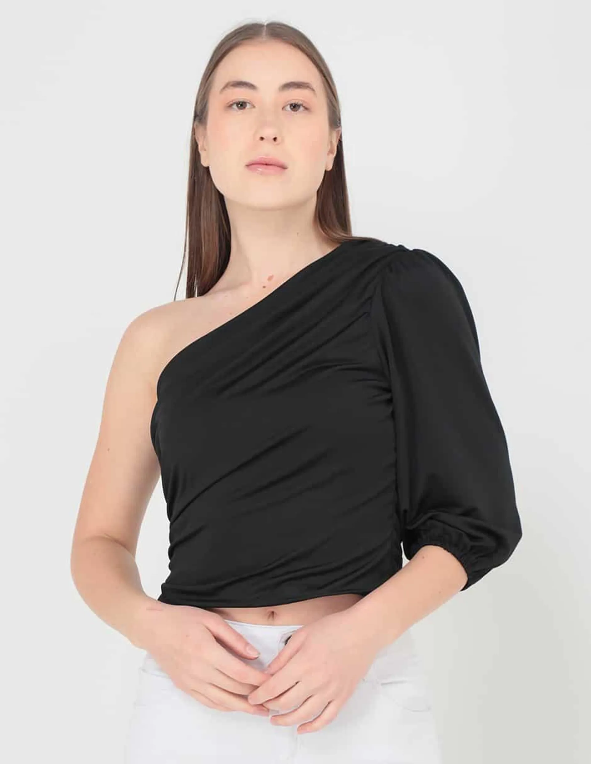 Blusa Metropolis manga larga para mujer