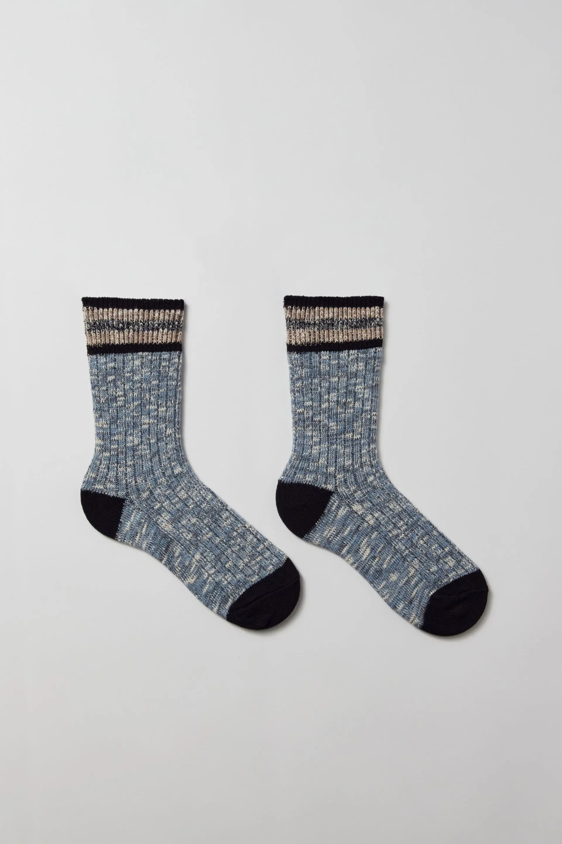 Marl Stripe Knit Crew Sock