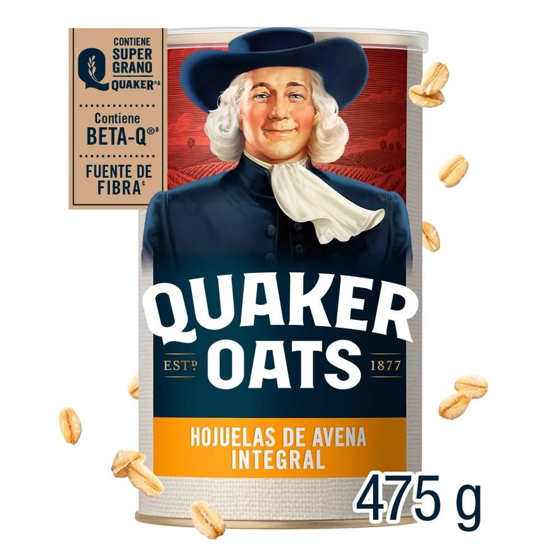 Hojuelas de avena Quaker Oats integral 475 g