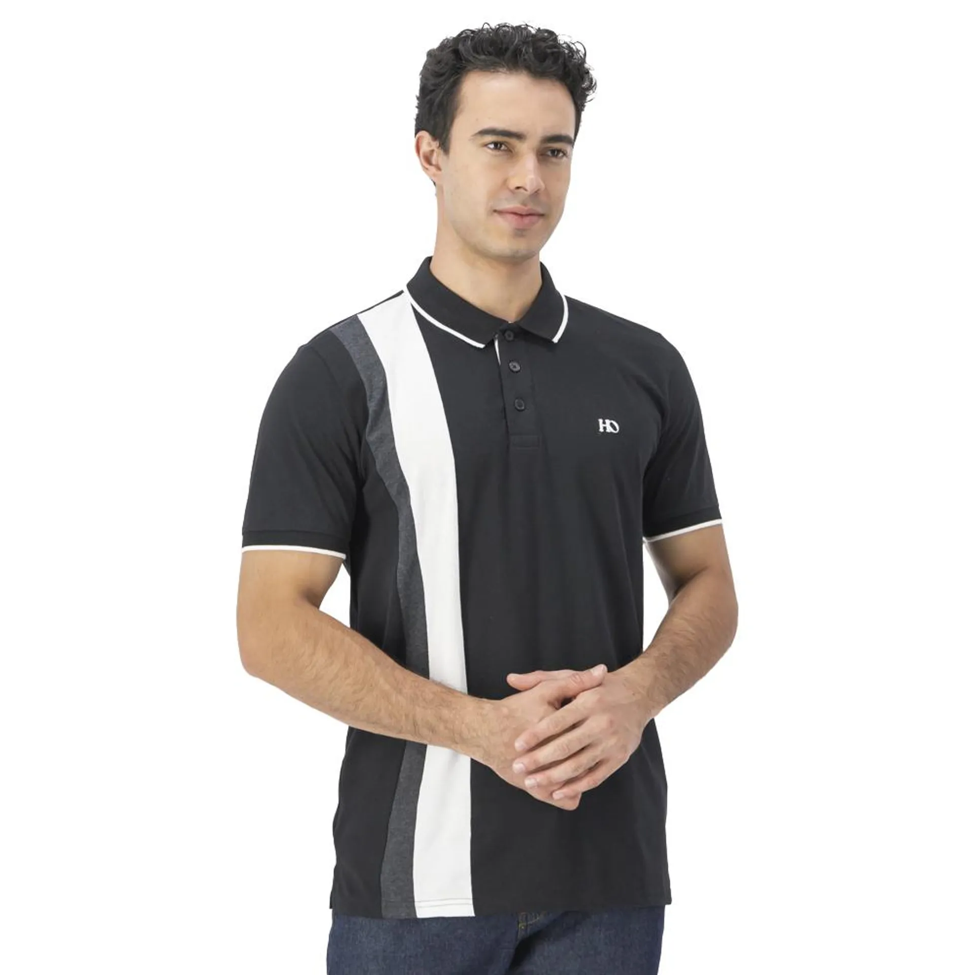 Playera Tipo Polo Hummo Hombre Franja Vertical