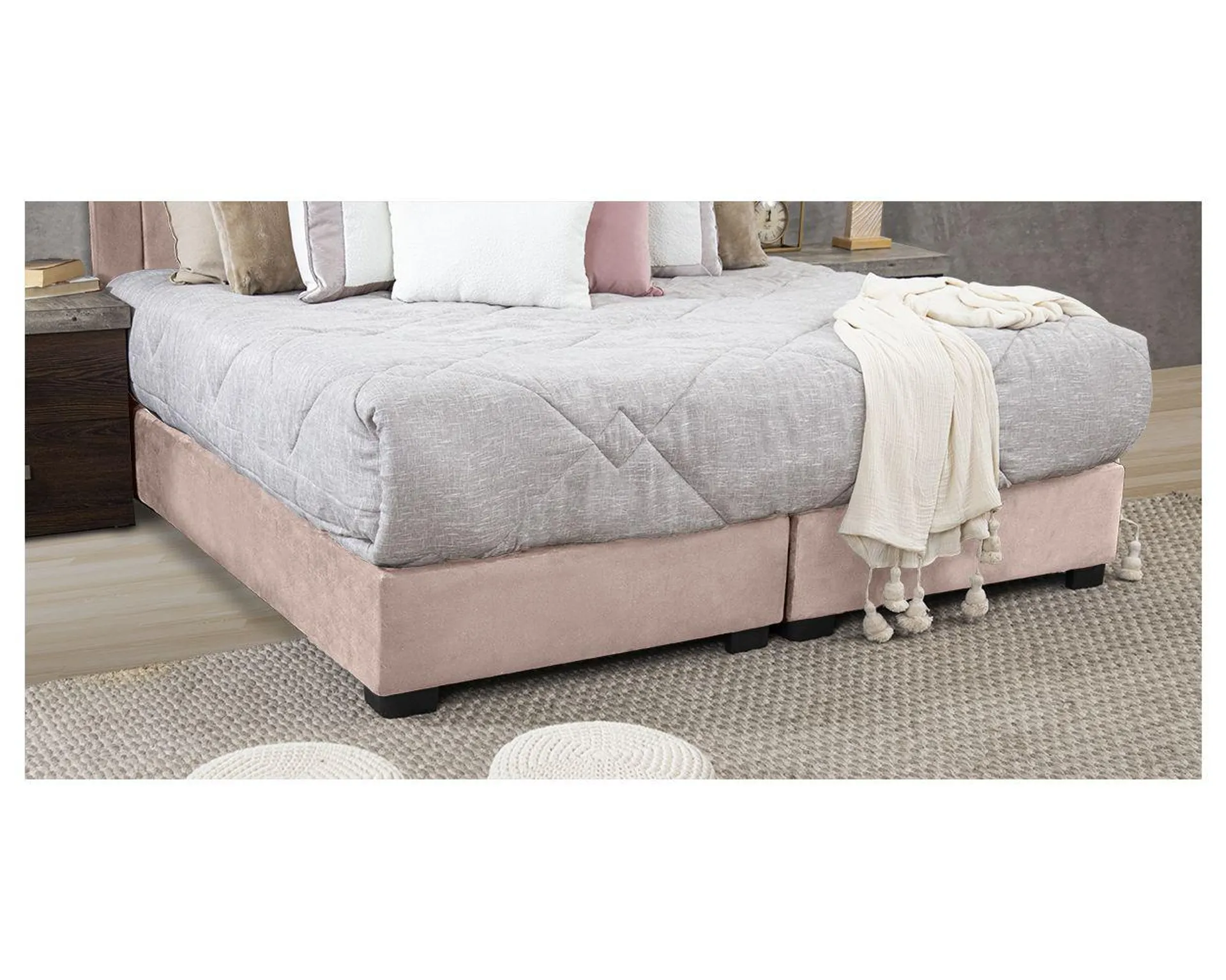 Base De Cama King Size Megan Rosa