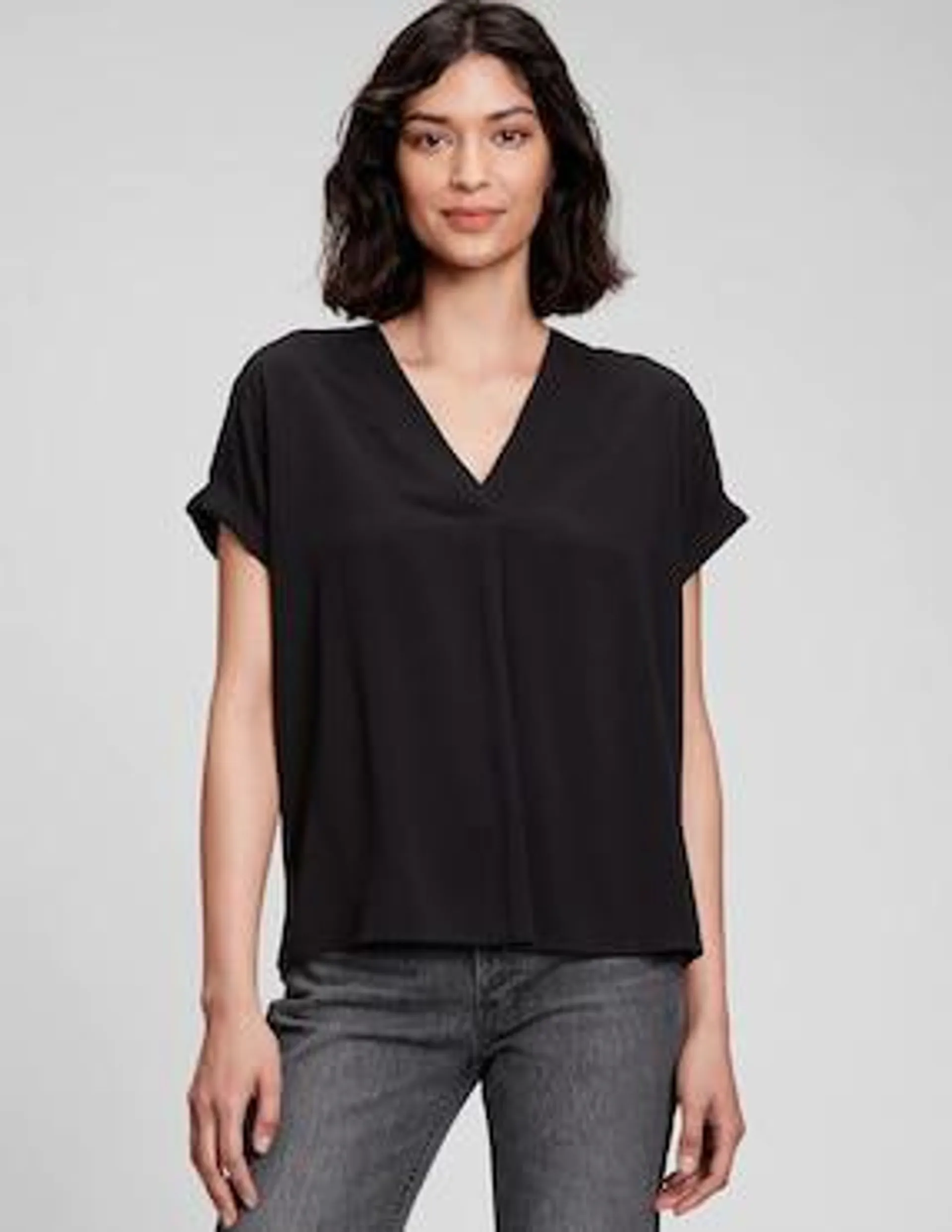 Blusa manga corta para mujer