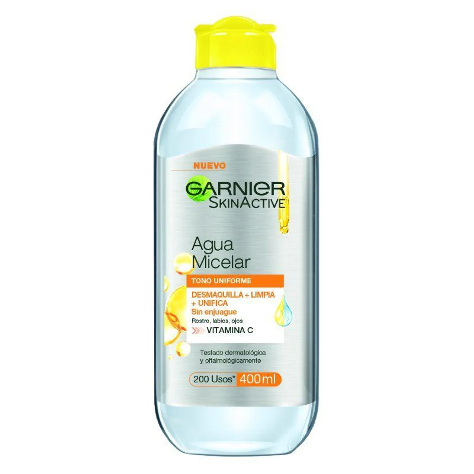 SKIN ACTIVE AGUA MICELAR TONO UNIFORME CON VITAMINA E 400ML - GARNIER