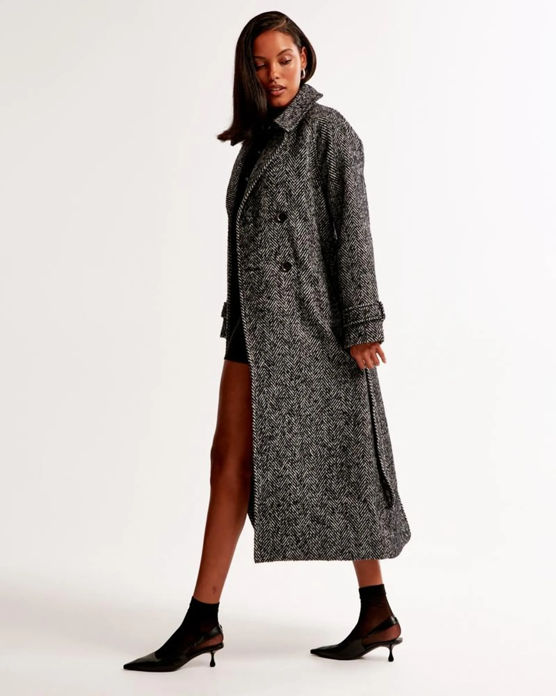 Wool-Blend Trench Coat