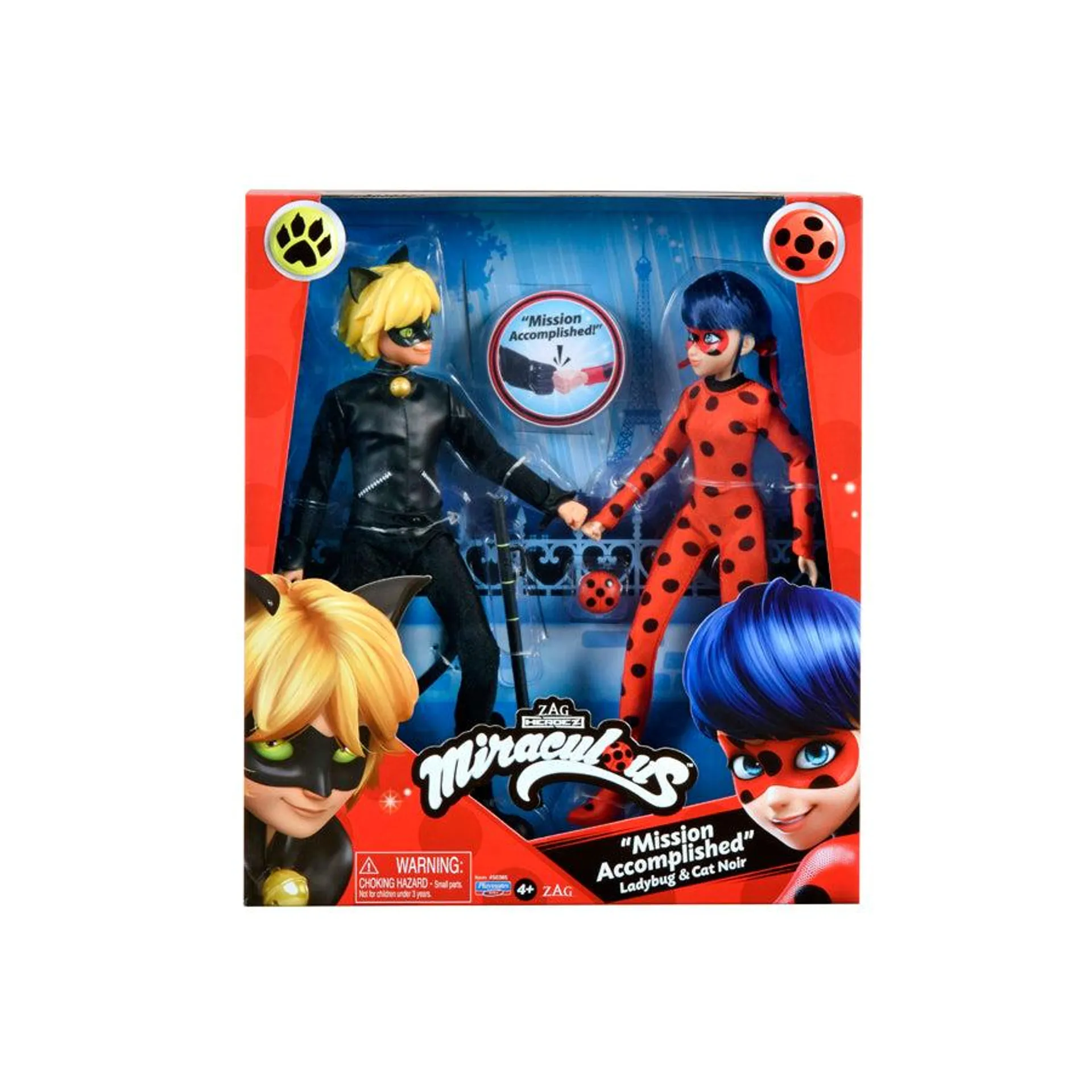 LADYBUG MIRACULOUS FASHION DOLL PAQUETE CON 2: FIGURAS LADYBUG Y CAT NOIR