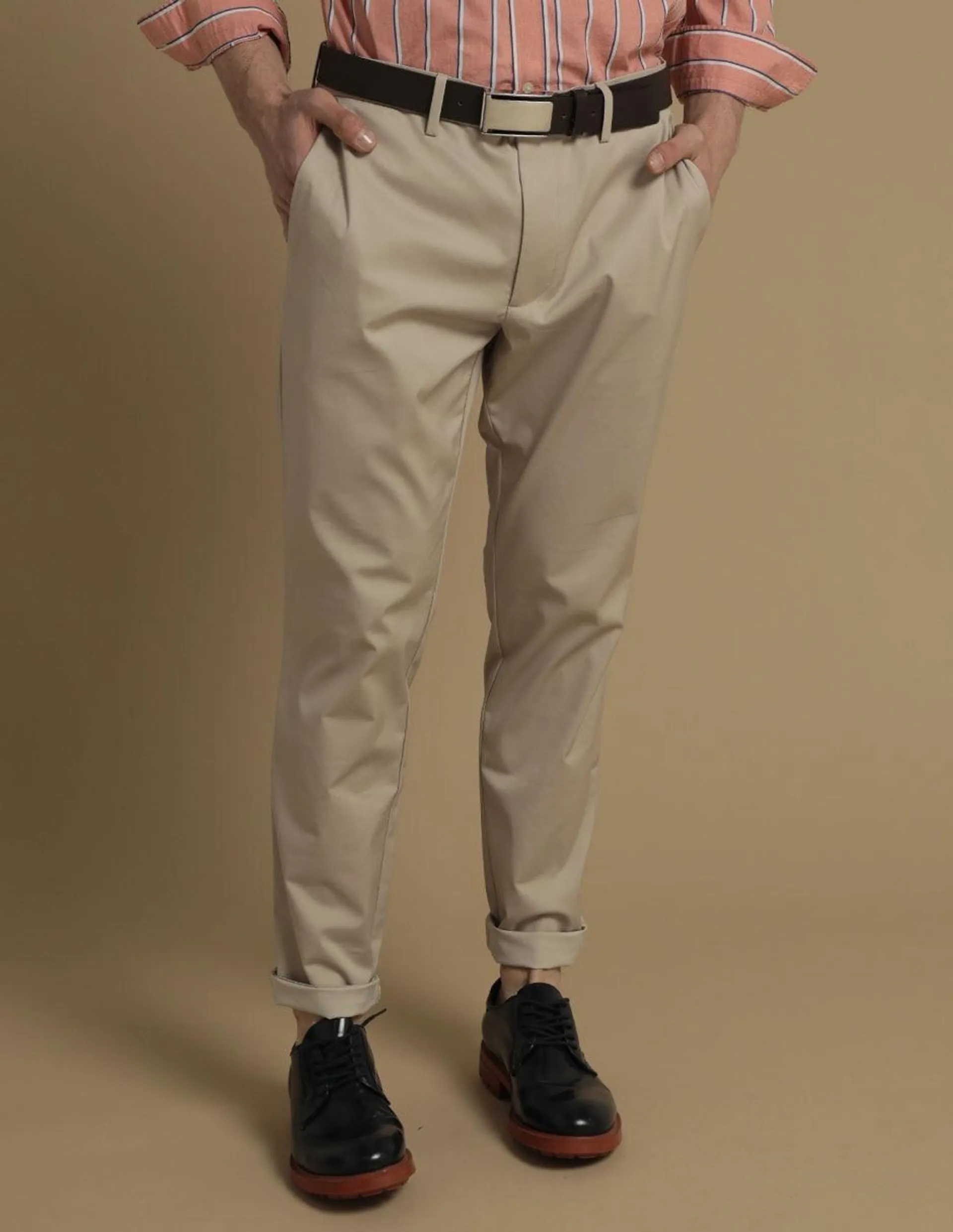 Pantalón straight de algodón para hombre