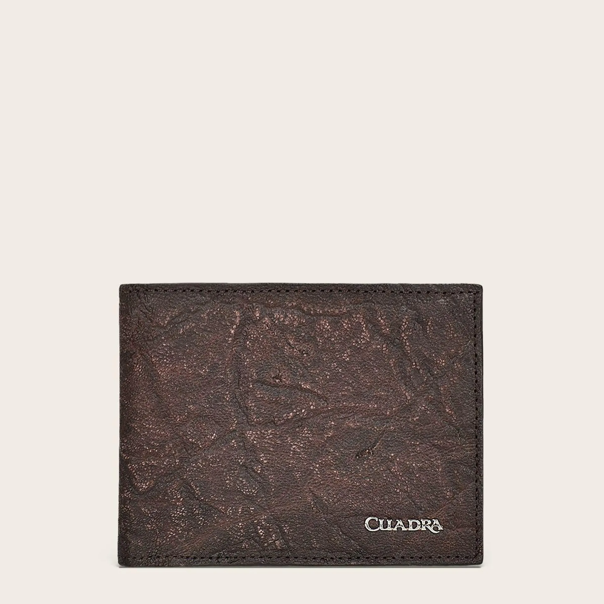 Cartera en piel genuina de elefante.