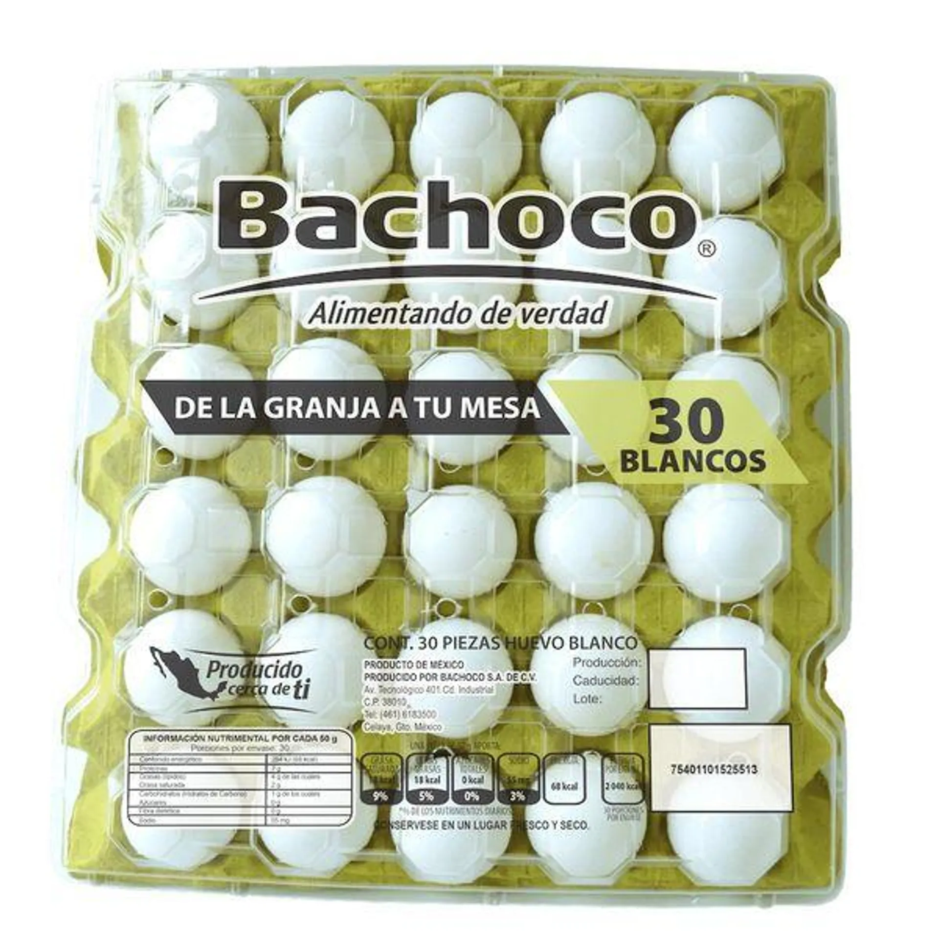 Huevo blanco Bachoco 30 piezas