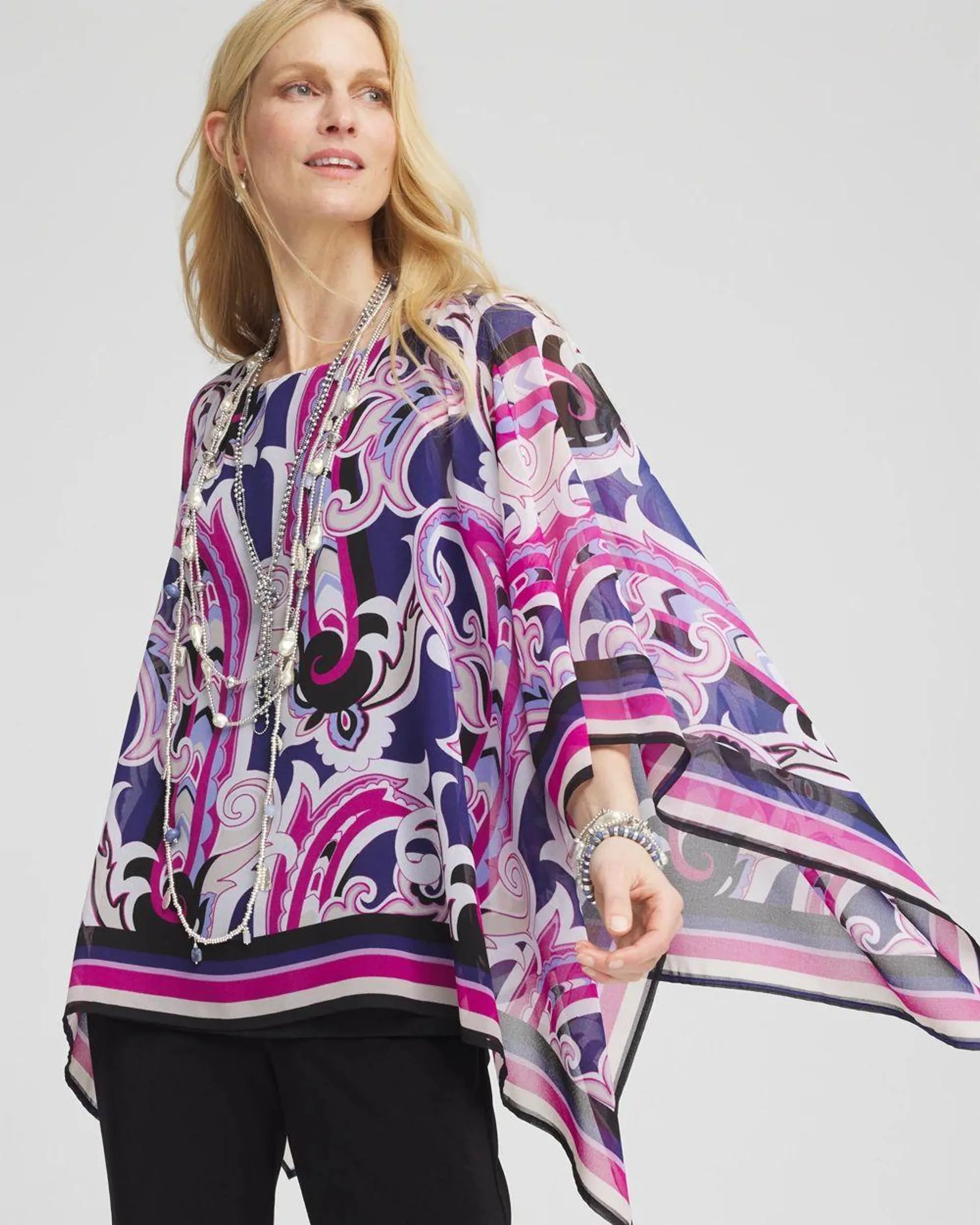 Travelers ™ Paisley Chiffon Layered Top