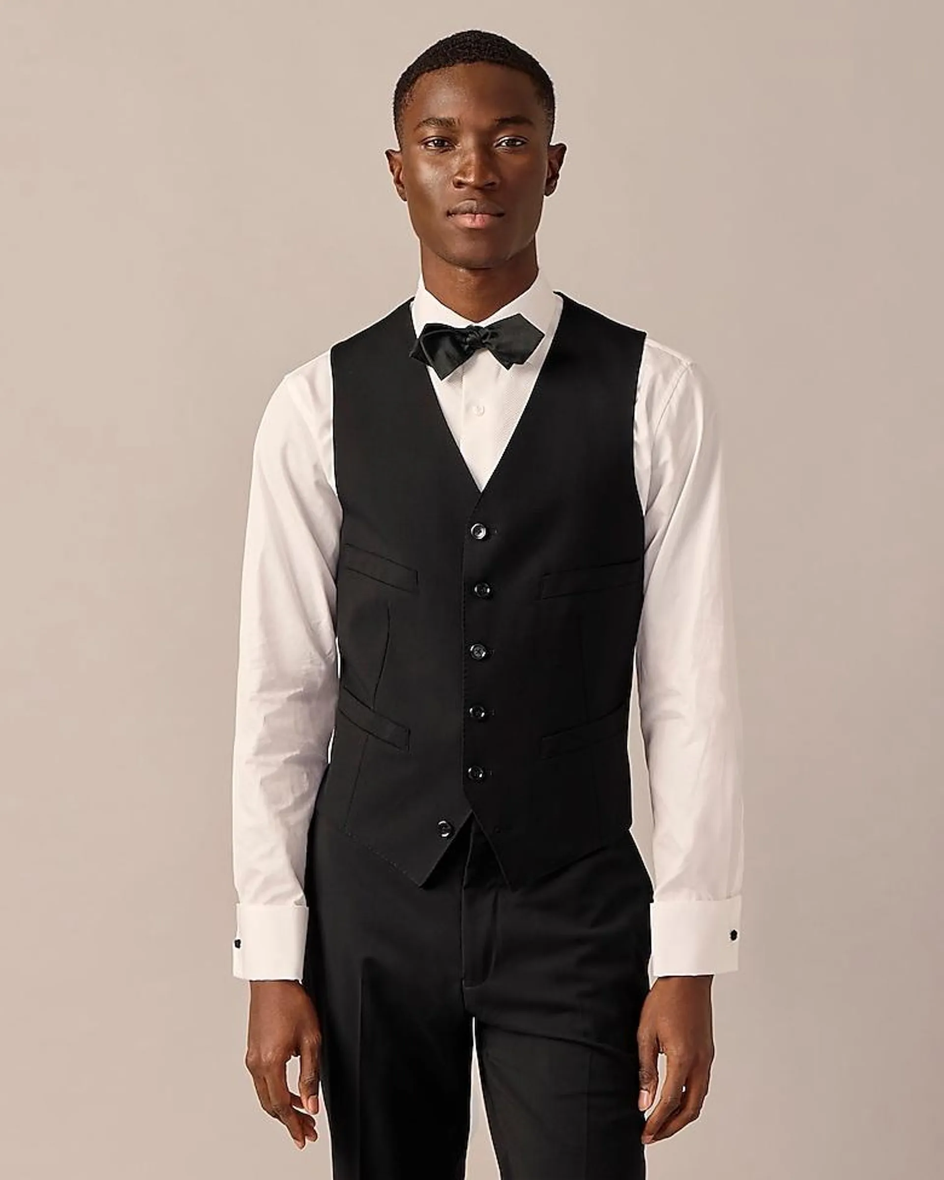 Ludlow Slim-fit tuxedo vest in Italian wool