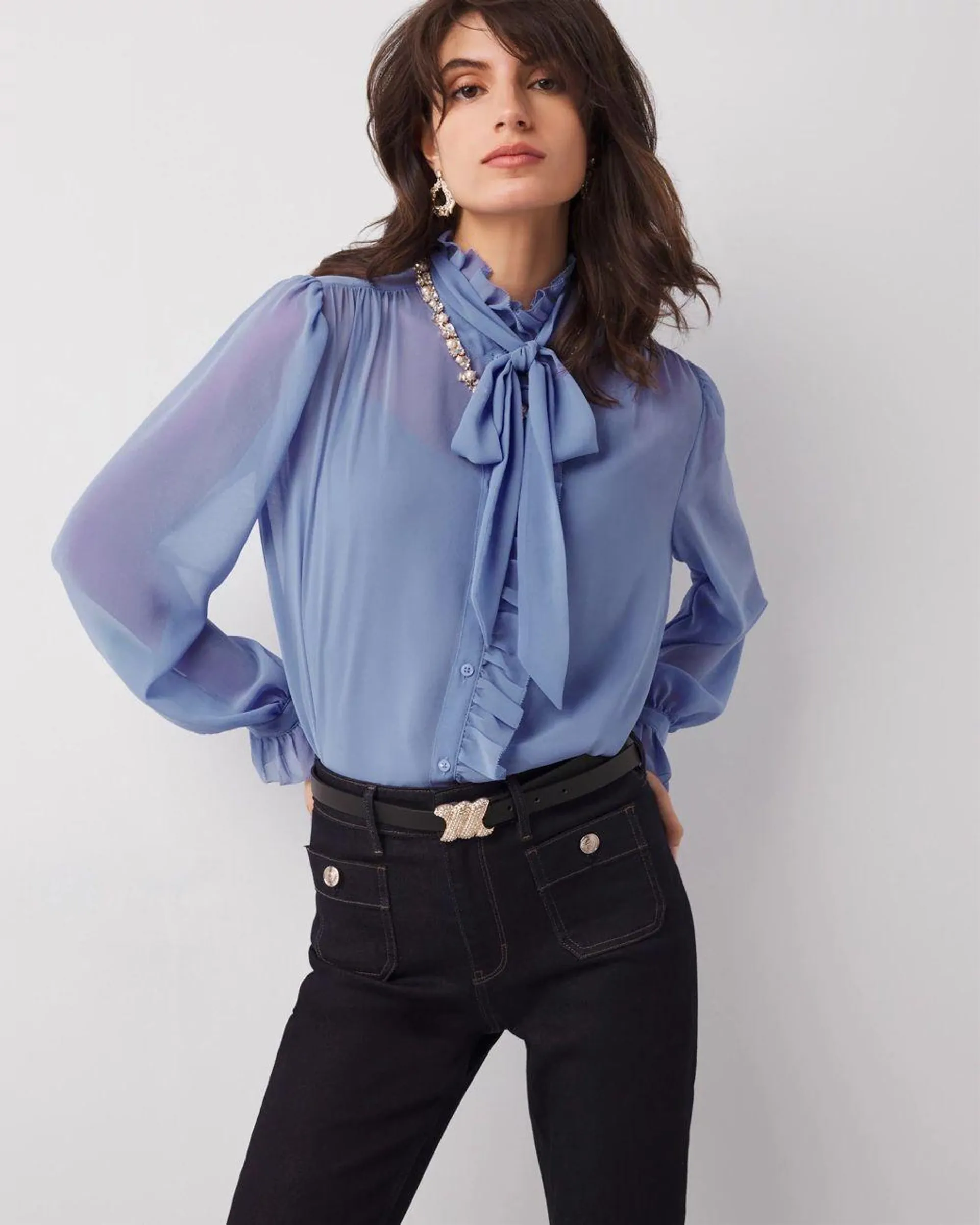 Chiffon Ruffle Blouse