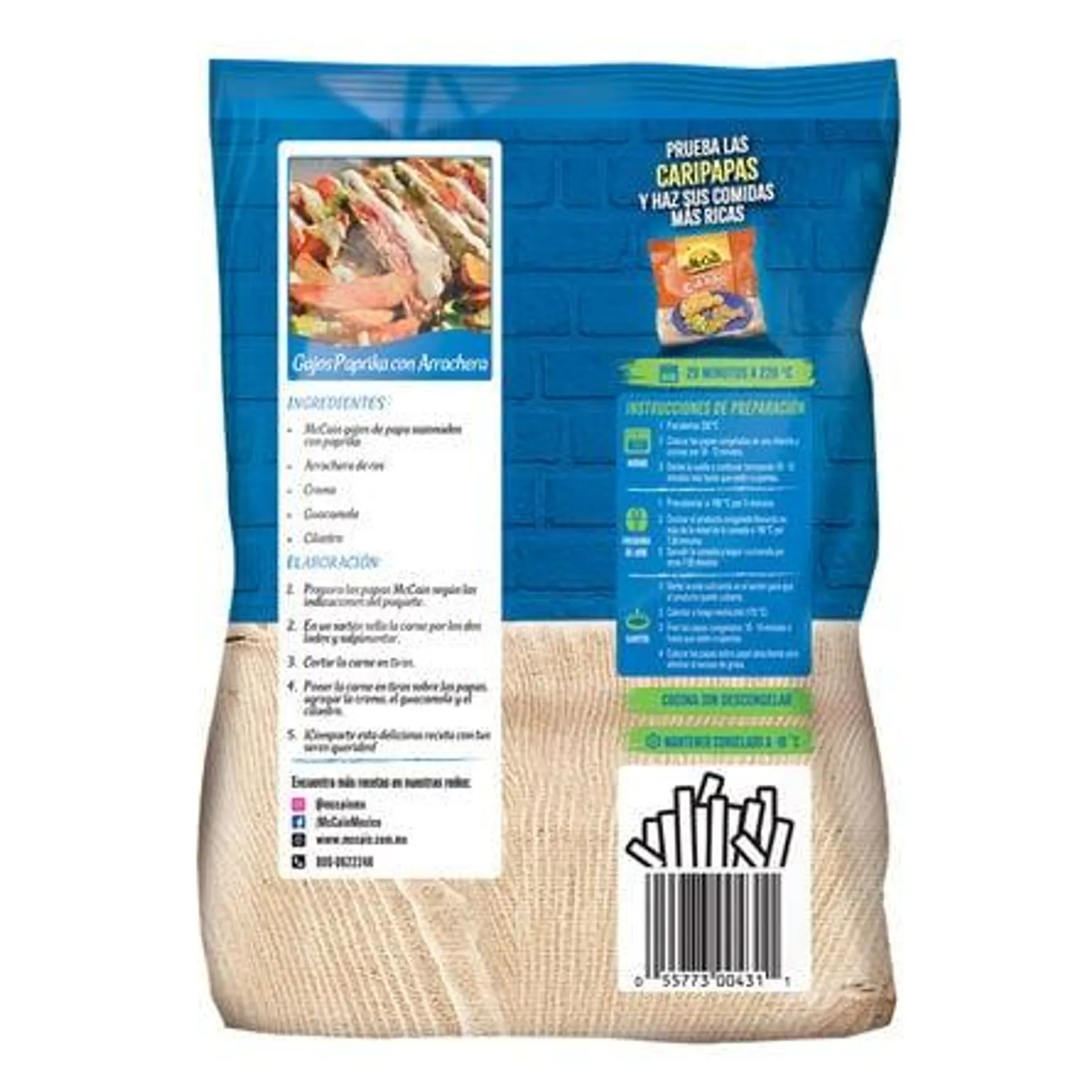 Gajos de papa sazonados con paprika McCain 750 g