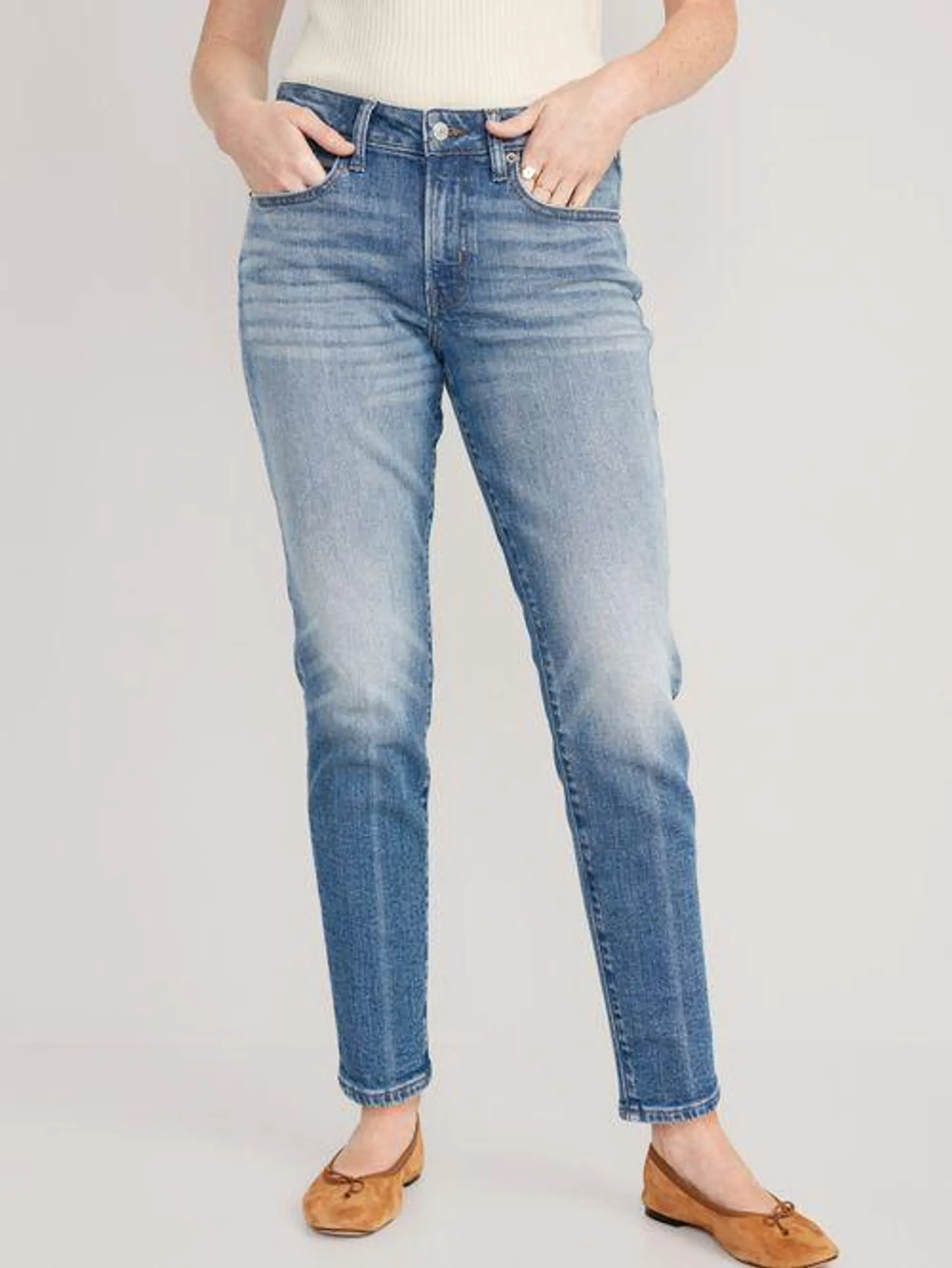 Jeans Mid Rise Straight Ankle Old Navy para Mujer