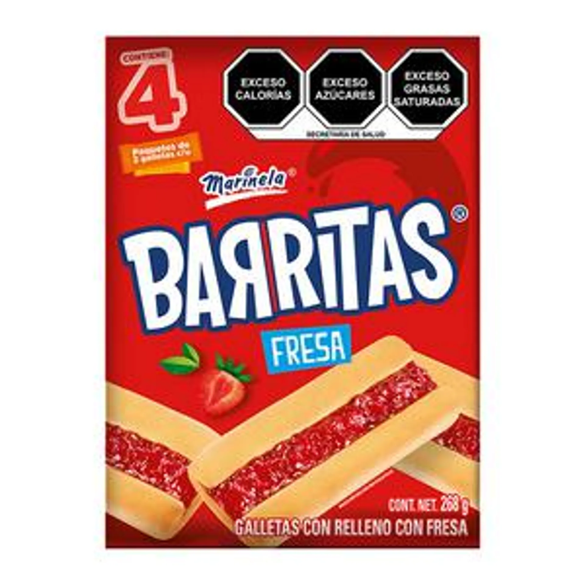 BARRITAS DE FRESA MARINELA CAJA 268 GR.