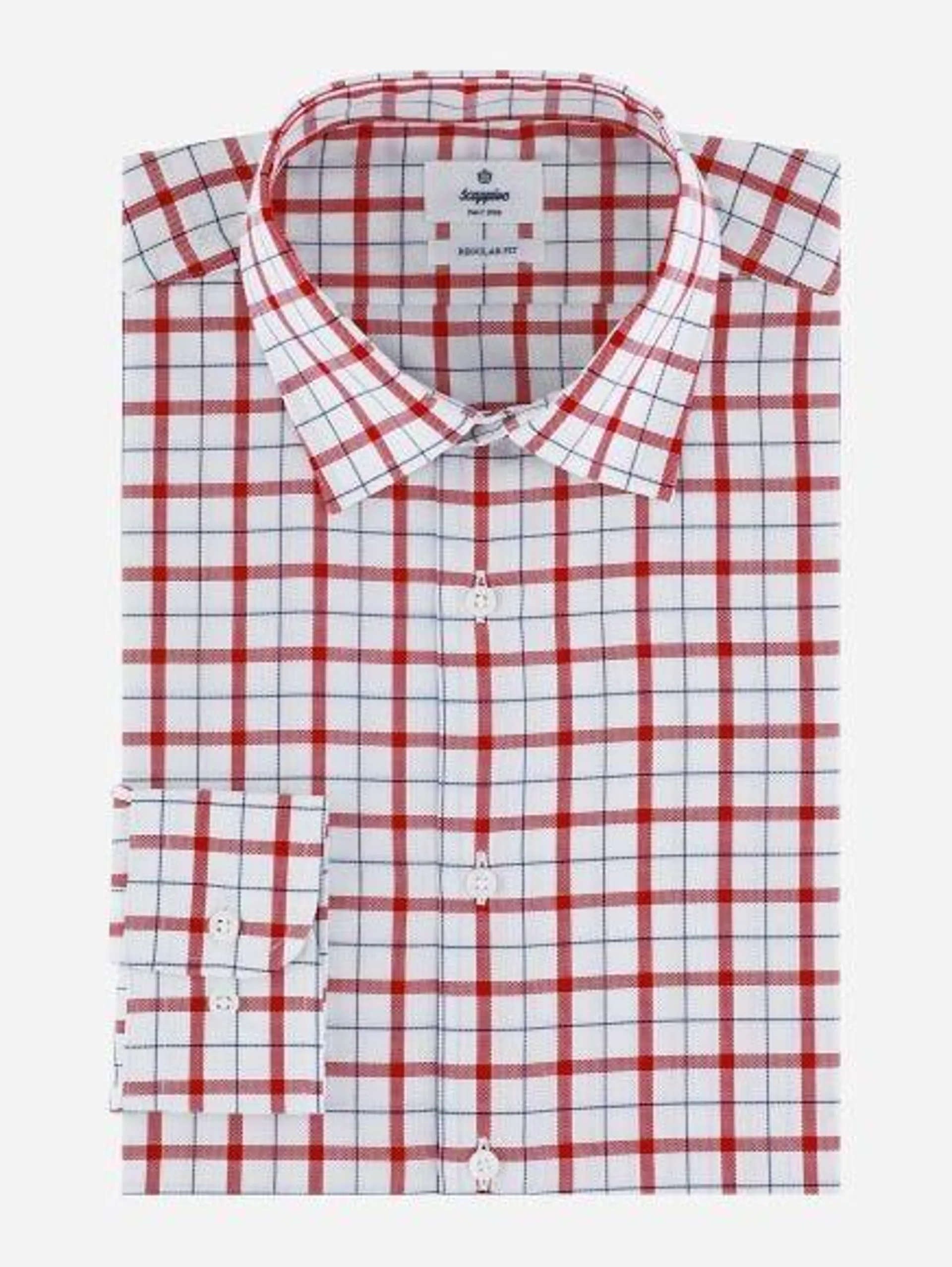 Camisa Business Casual Étamine a Cuadros Roja