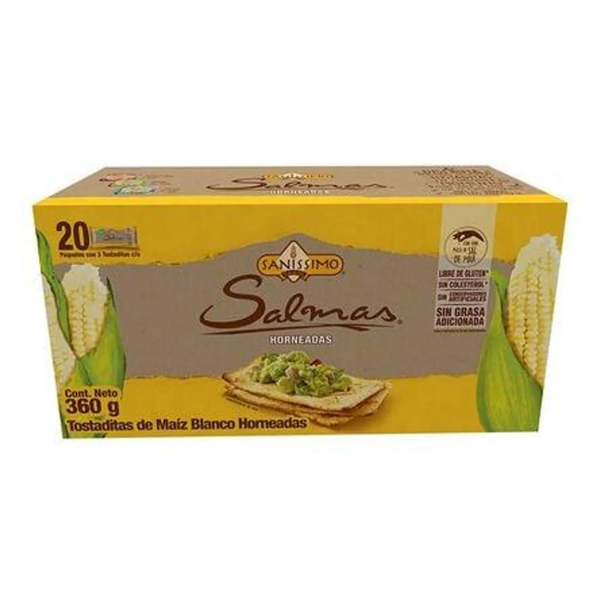 Paquete Tostadas De Maíz Sanísimo Salmas Horneadas 360 Gr