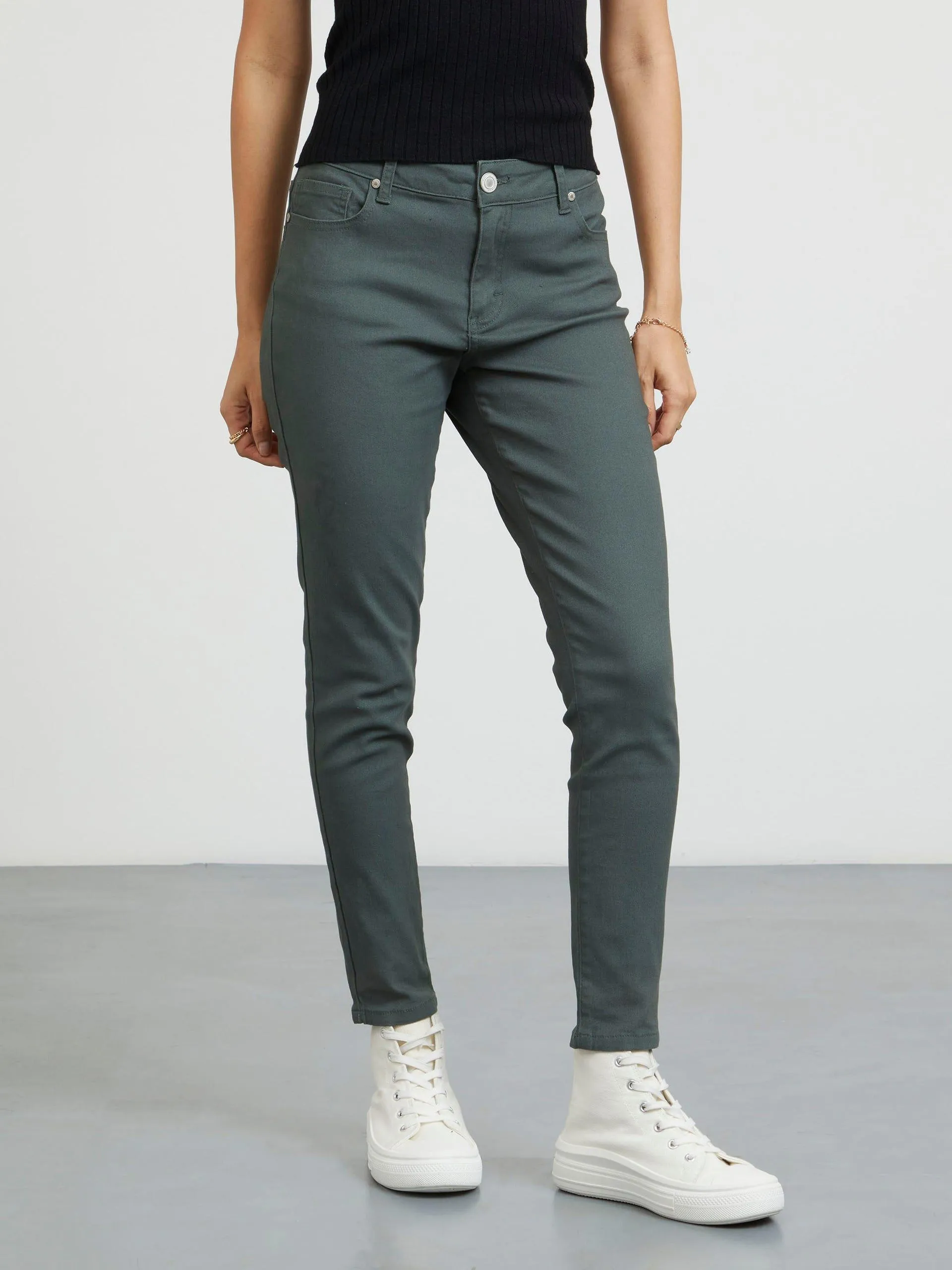 Pantalón Skinny Verde