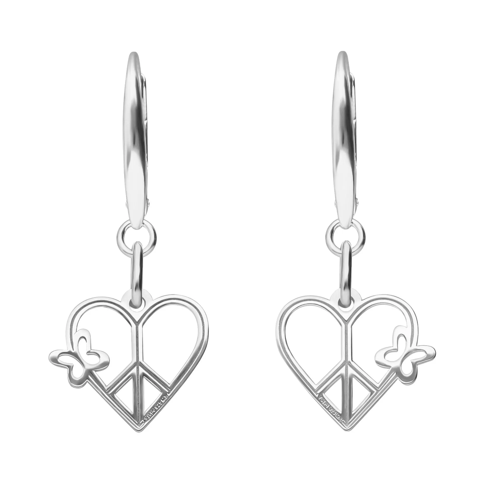 Aretes Mujer Plata 925 Carisma Amor / Paz