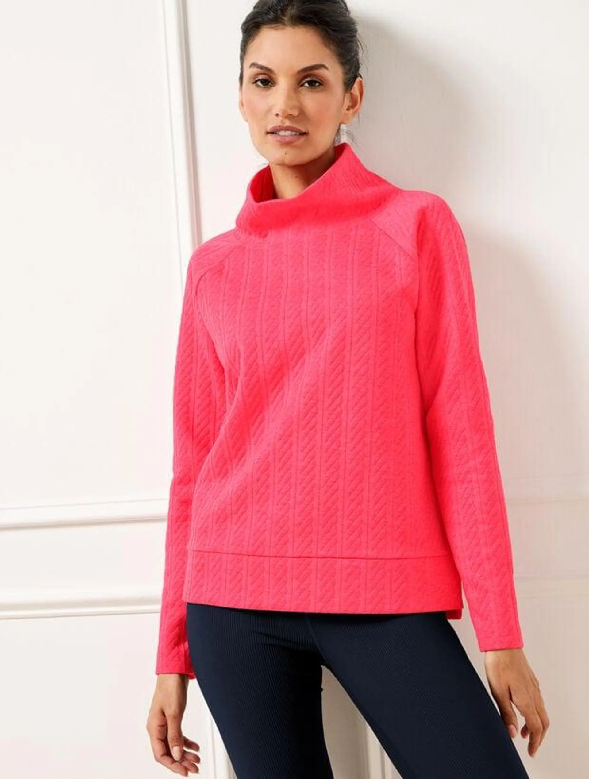 Autumnal Cable Mockneck Pullover