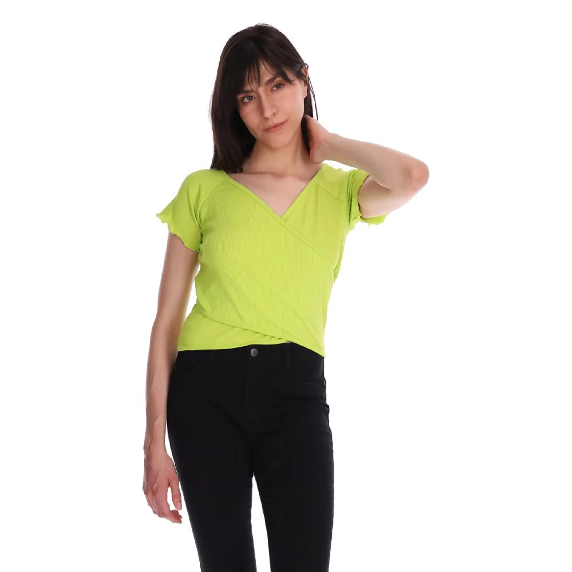 Blusa Red Sky Mujer Diseño Cruzado Verde