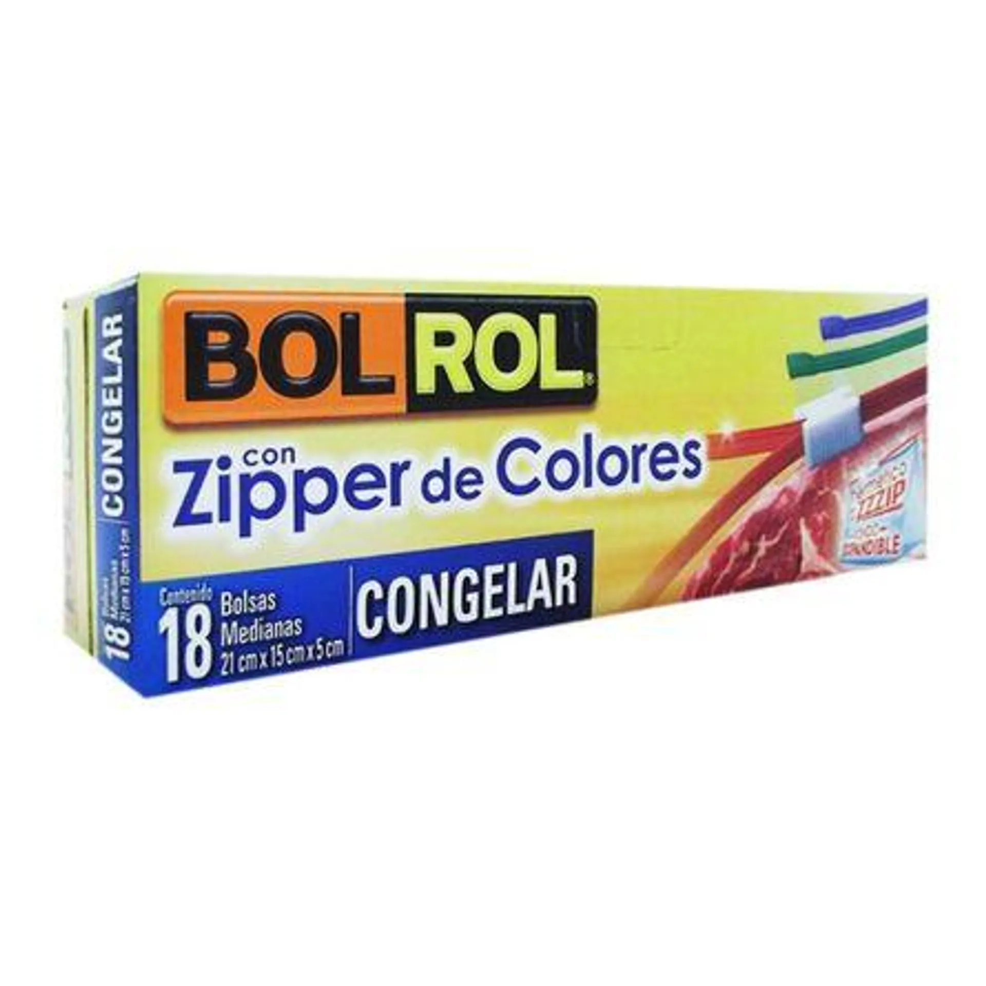 Bolsa Para Alimento Slider Cierre Colores Bol Rol Caja con 18 Piezas