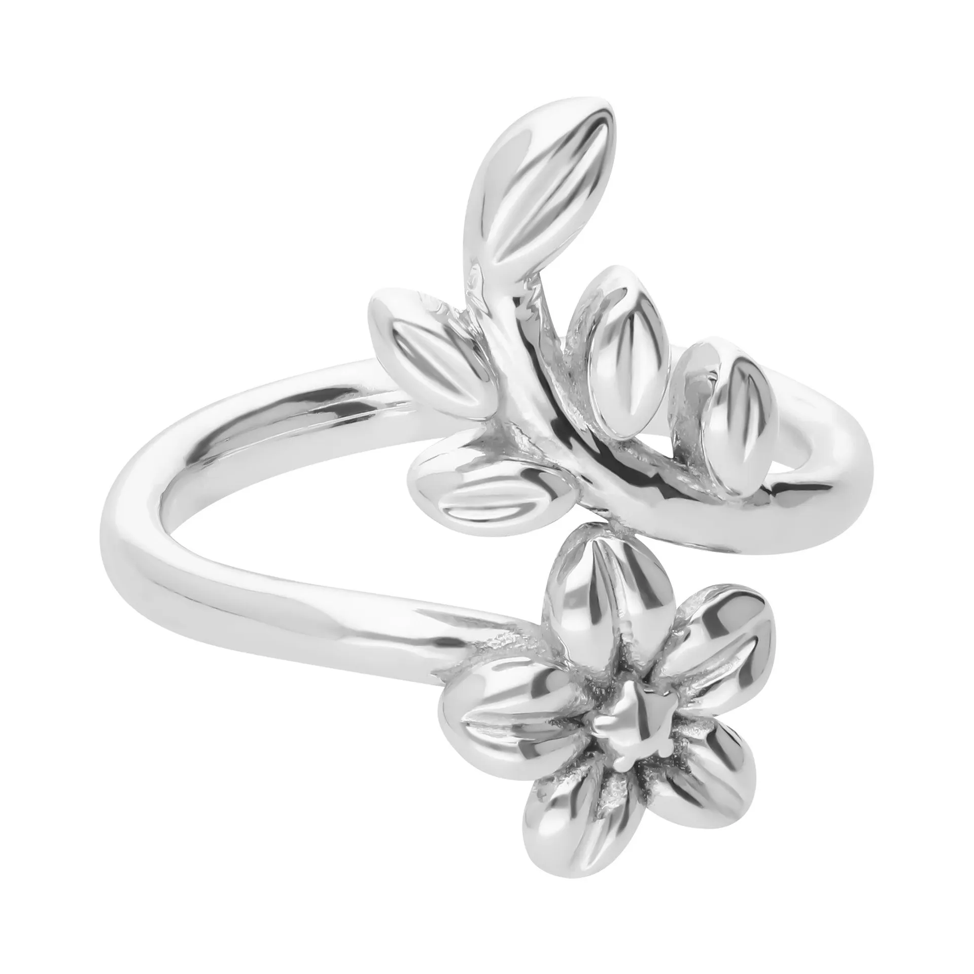 Anillo Mensaje Amor Cruzado Flor Hojas