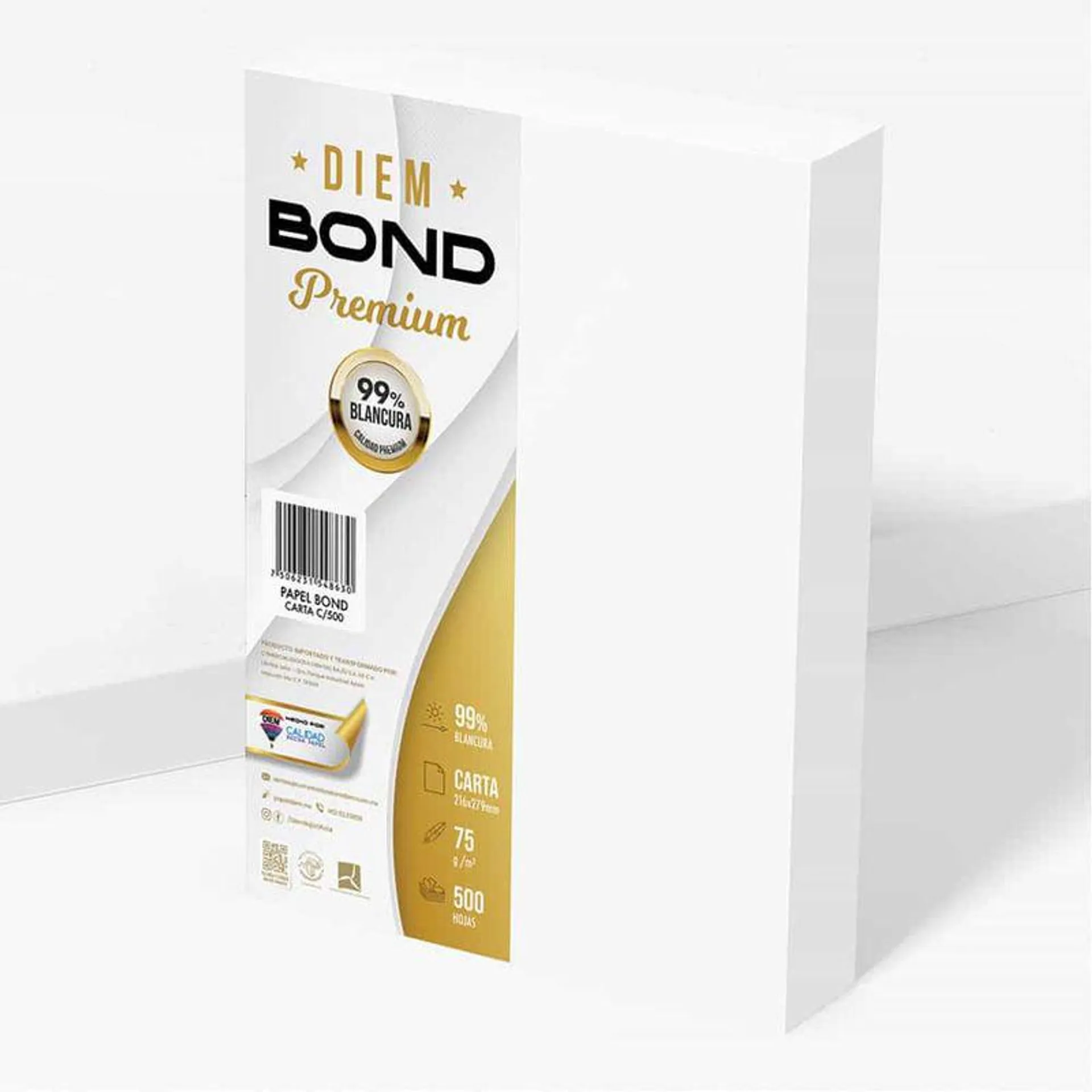 Papel Bond de 75 g Tamaño Carta Blanco con 500 Hojas Diem Premium BONDPREM75G