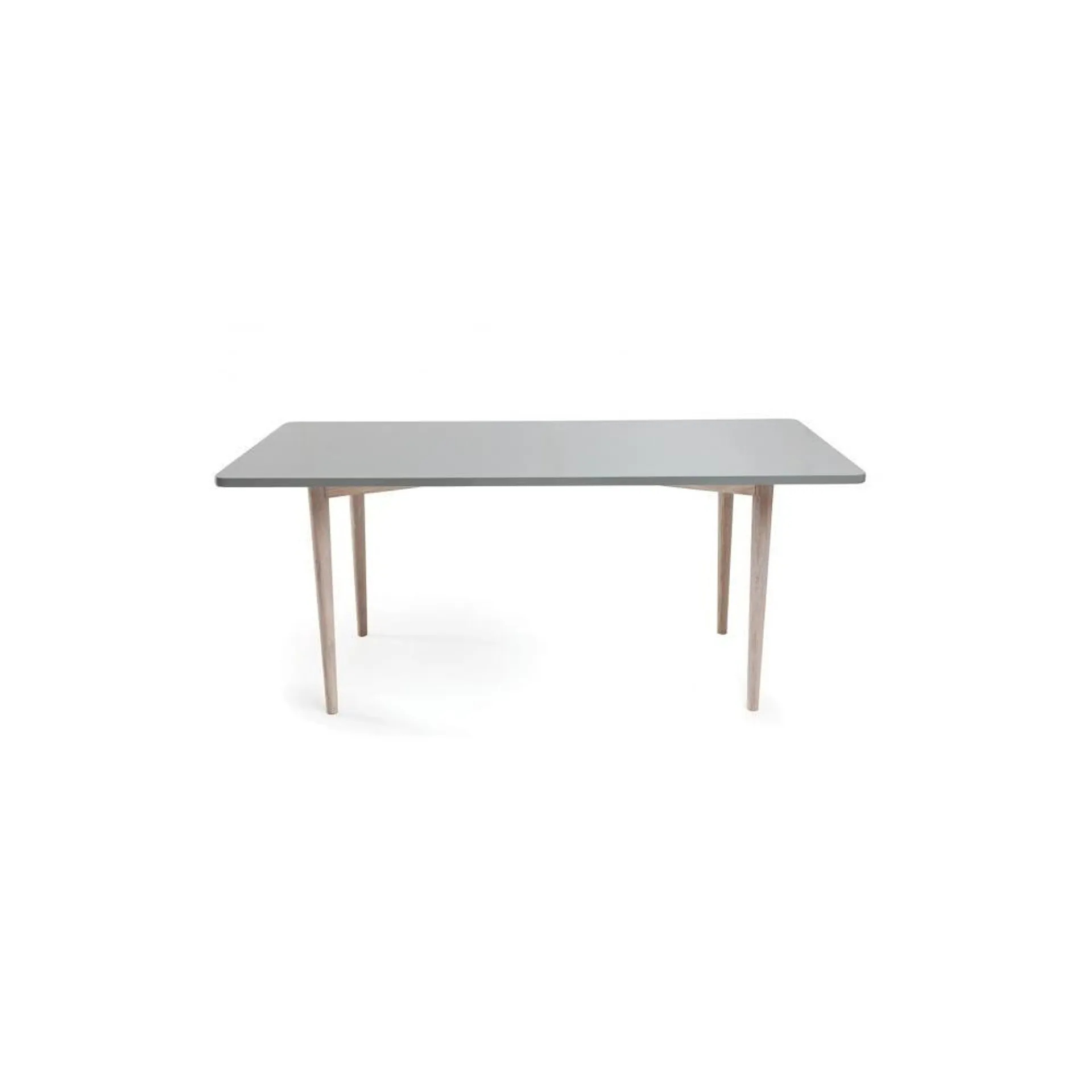 Scandy – Mesa de comedor estilo escandinavo de madera natural con gris antracita